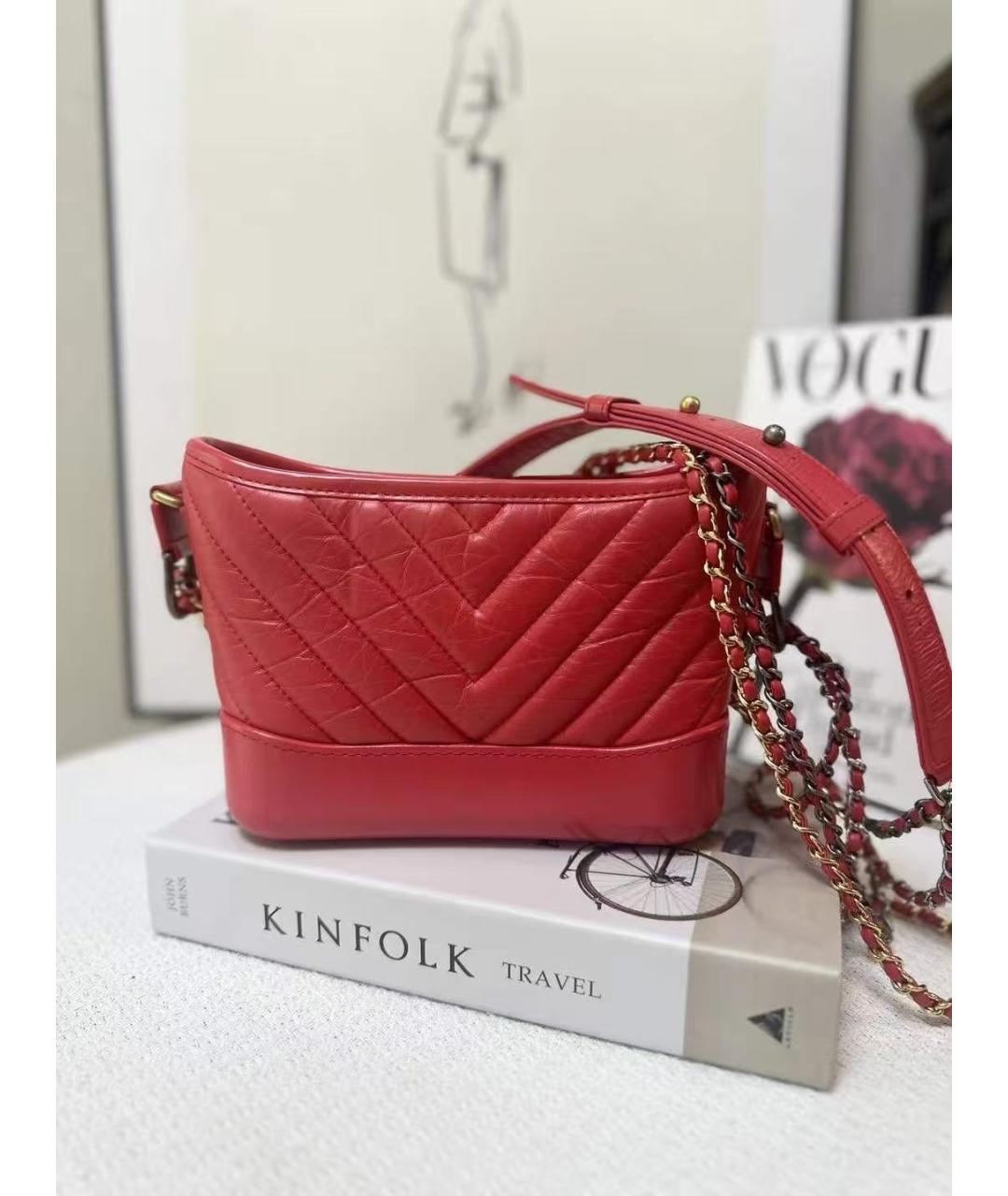 CHANEL Красная кожаная сумка через плечо, фото 2