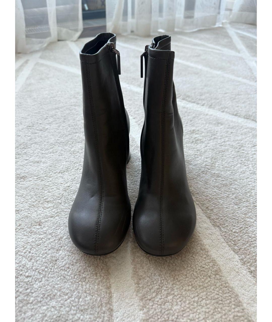 12 STOREEZ Антрацитовые кожаные ботильоны, фото 2
