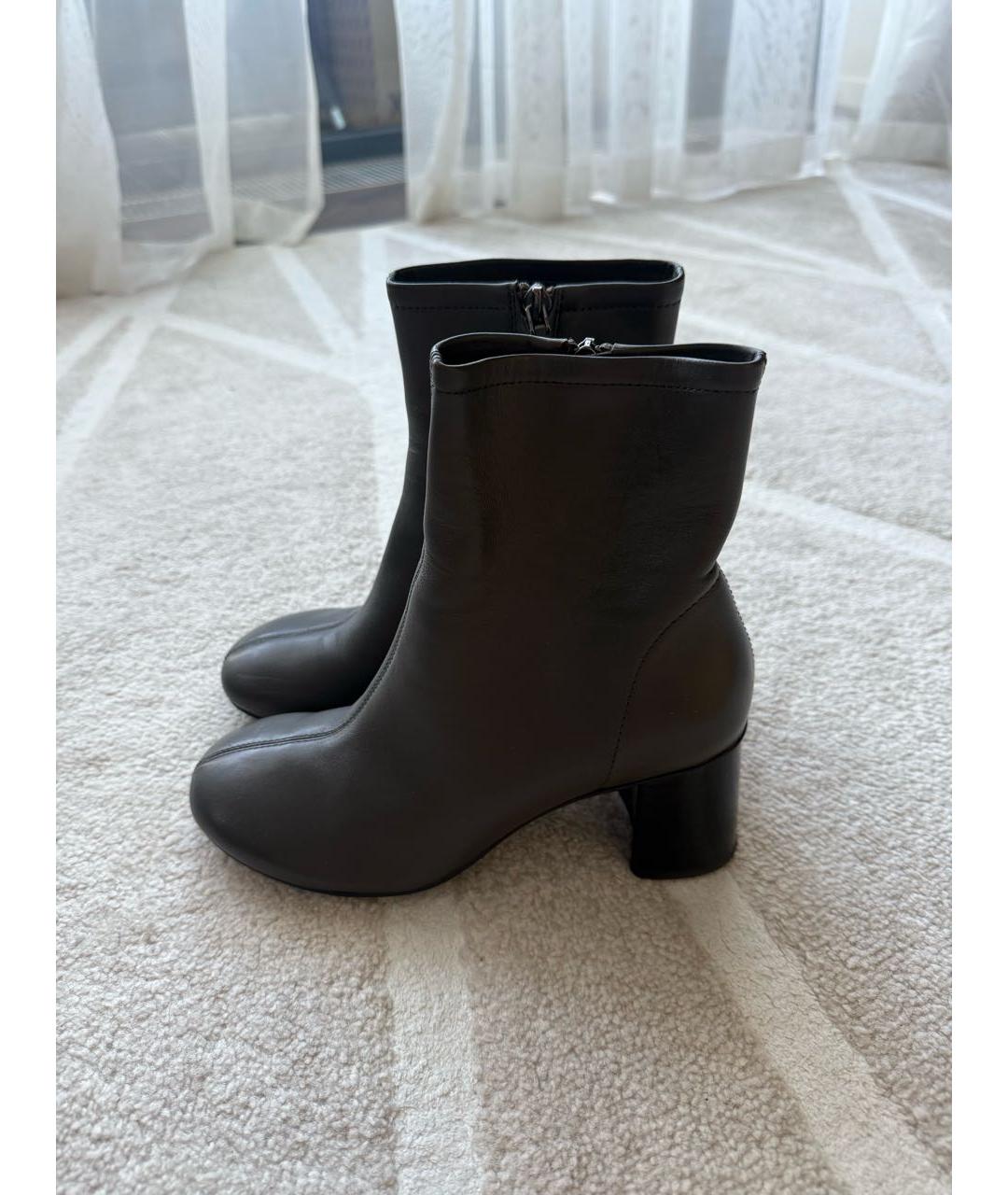12 STOREEZ Антрацитовые кожаные ботильоны, фото 3
