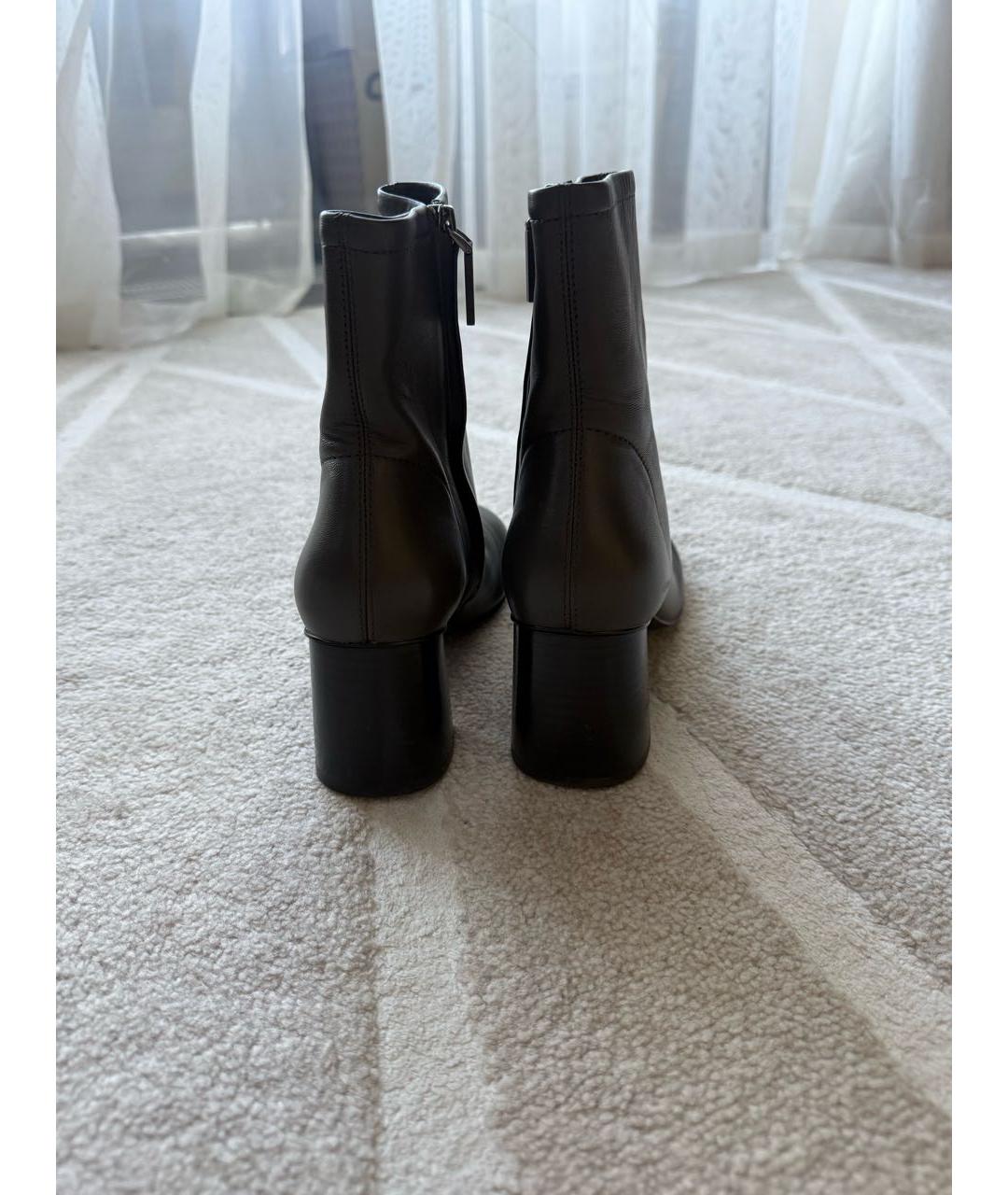 12 STOREEZ Антрацитовые кожаные ботильоны, фото 4