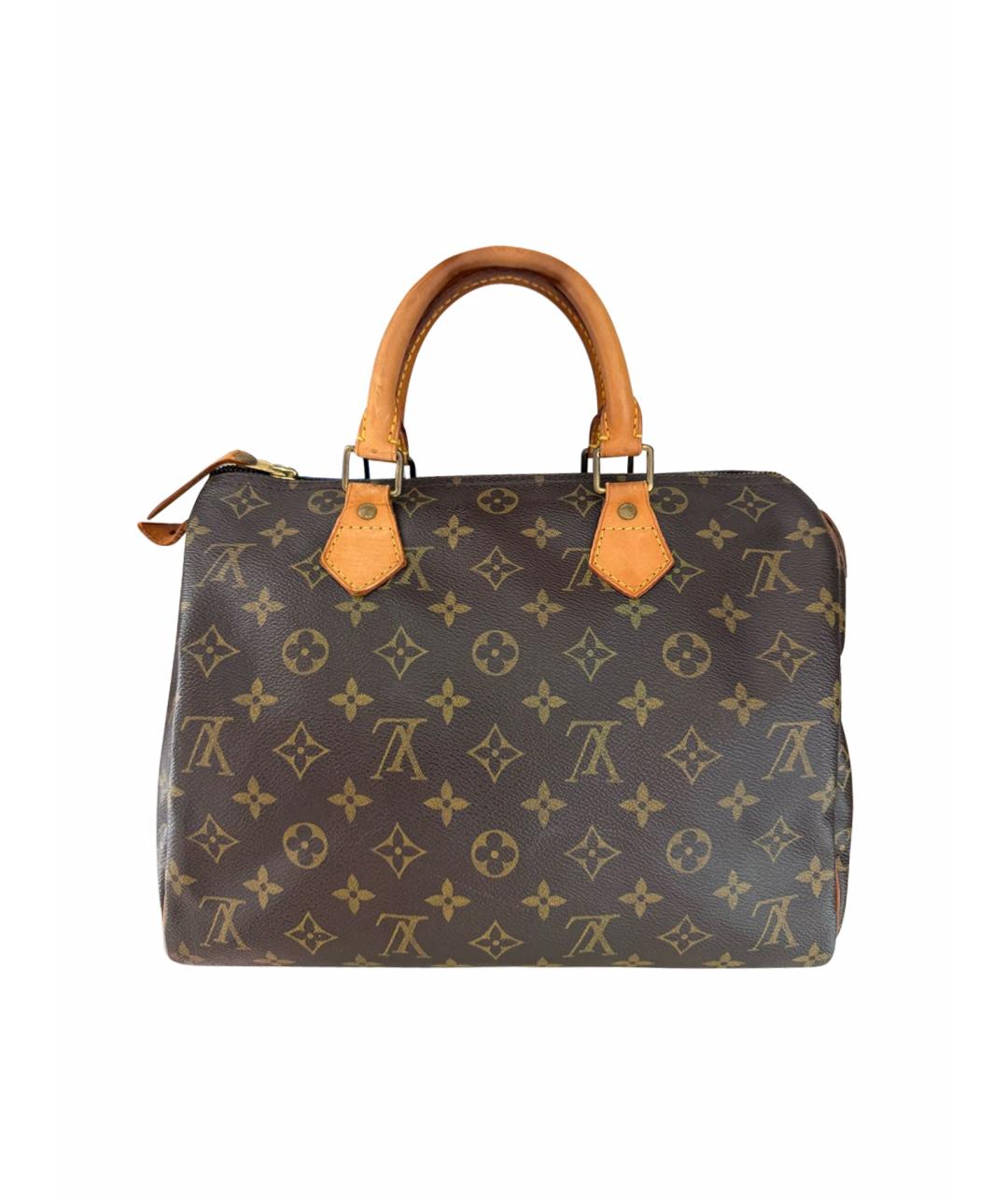 LOUIS VUITTON Коричневая кожаная сумка с короткими ручками, фото 1