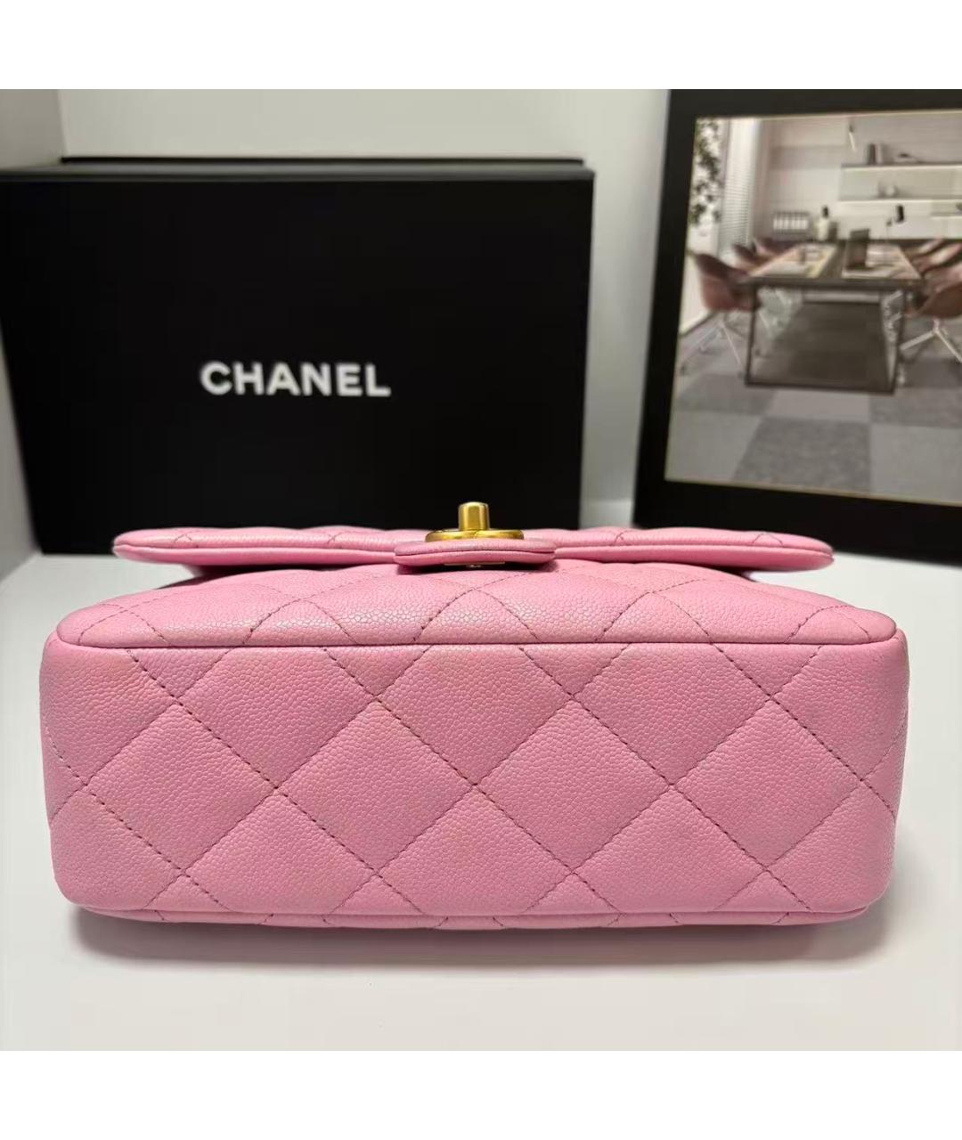 CHANEL Розовая кожаная сумка через плечо, фото 6