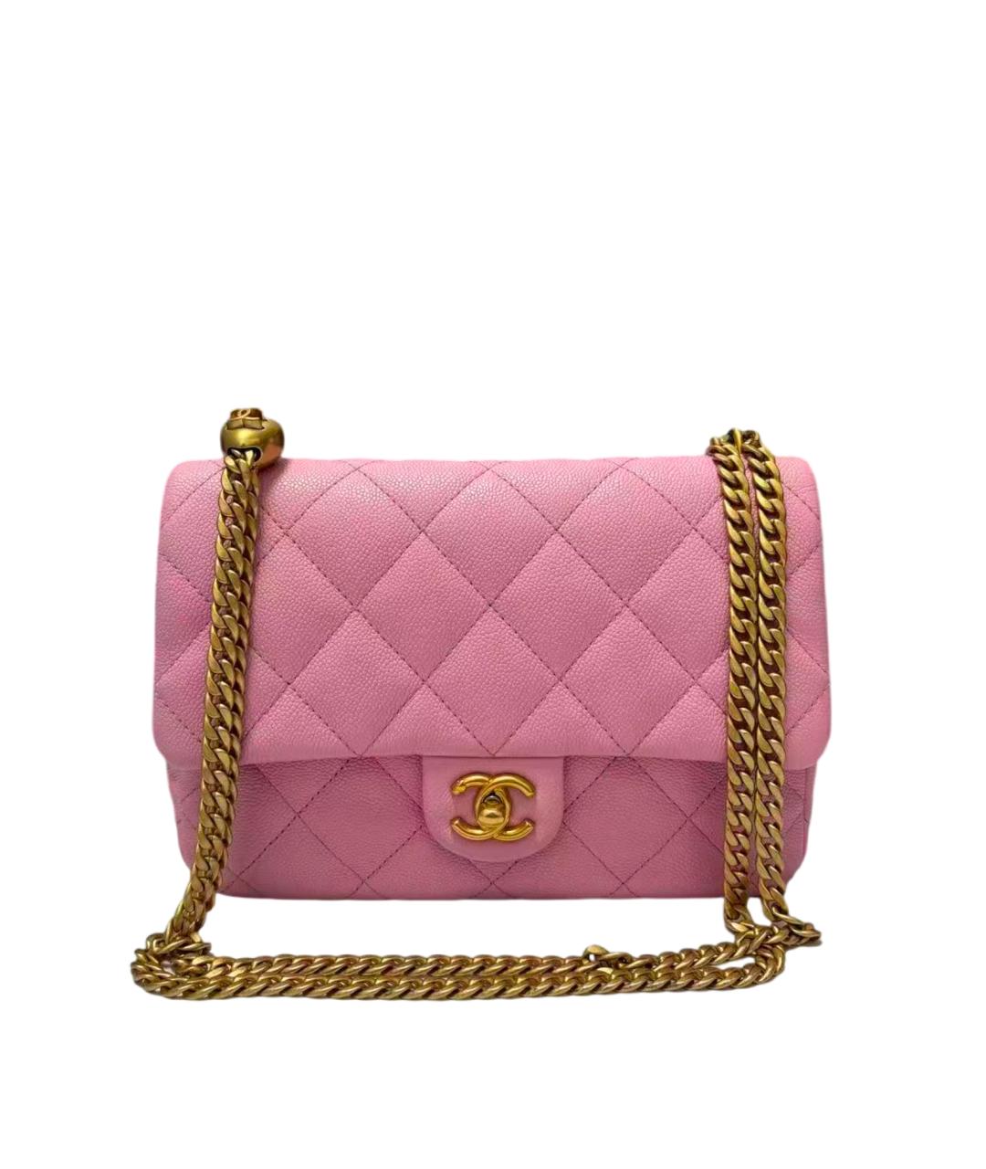 CHANEL Розовая кожаная сумка через плечо, фото 7