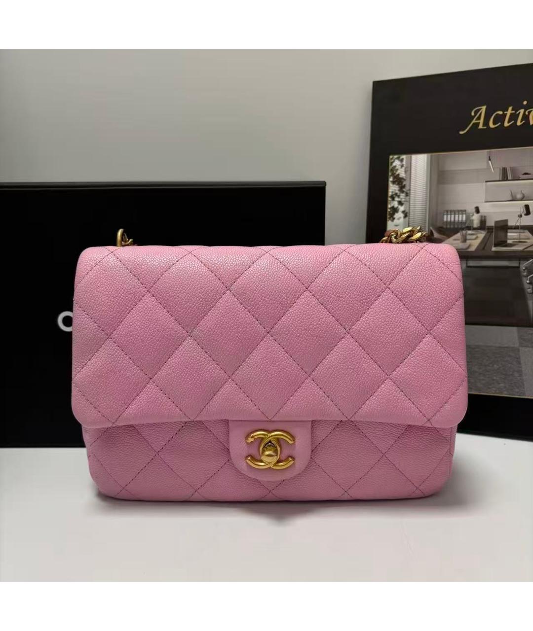 CHANEL Розовая кожаная сумка через плечо, фото 3