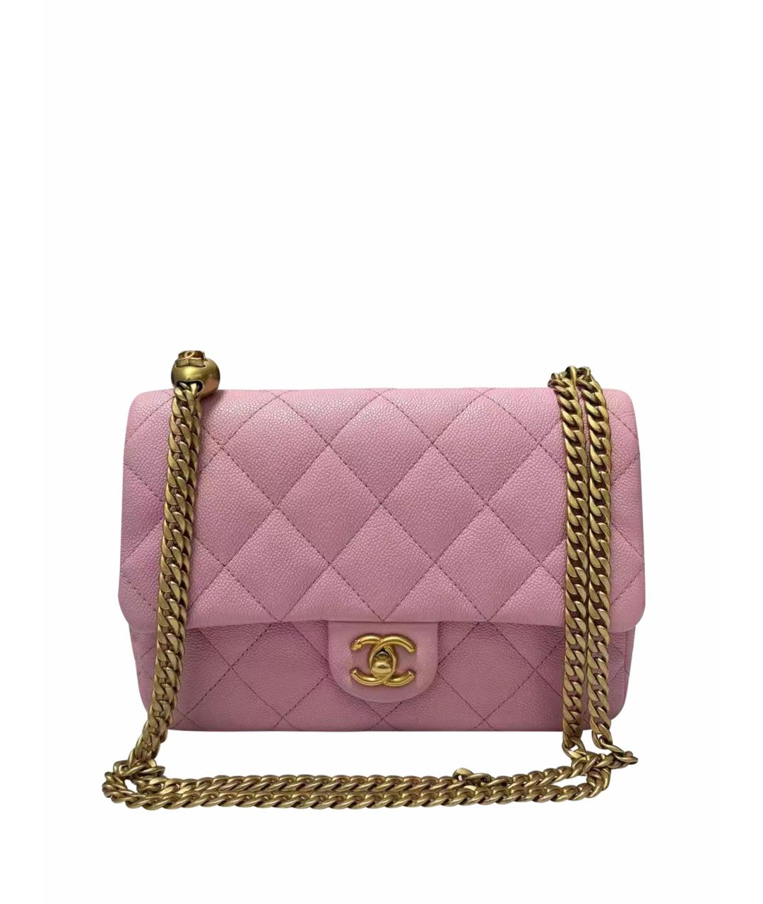CHANEL Розовая кожаная сумка через плечо, фото 1