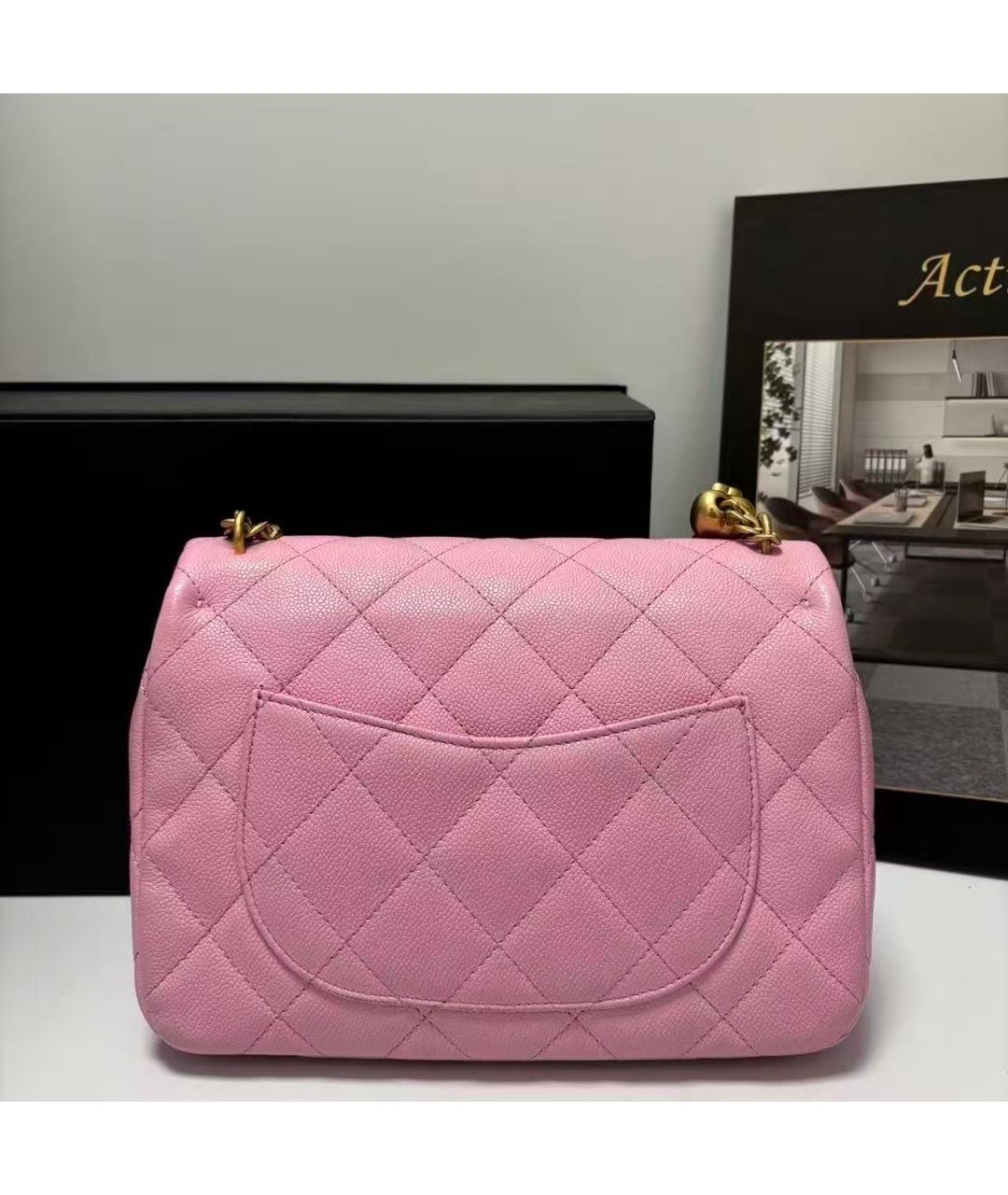 CHANEL Розовая кожаная сумка через плечо, фото 4
