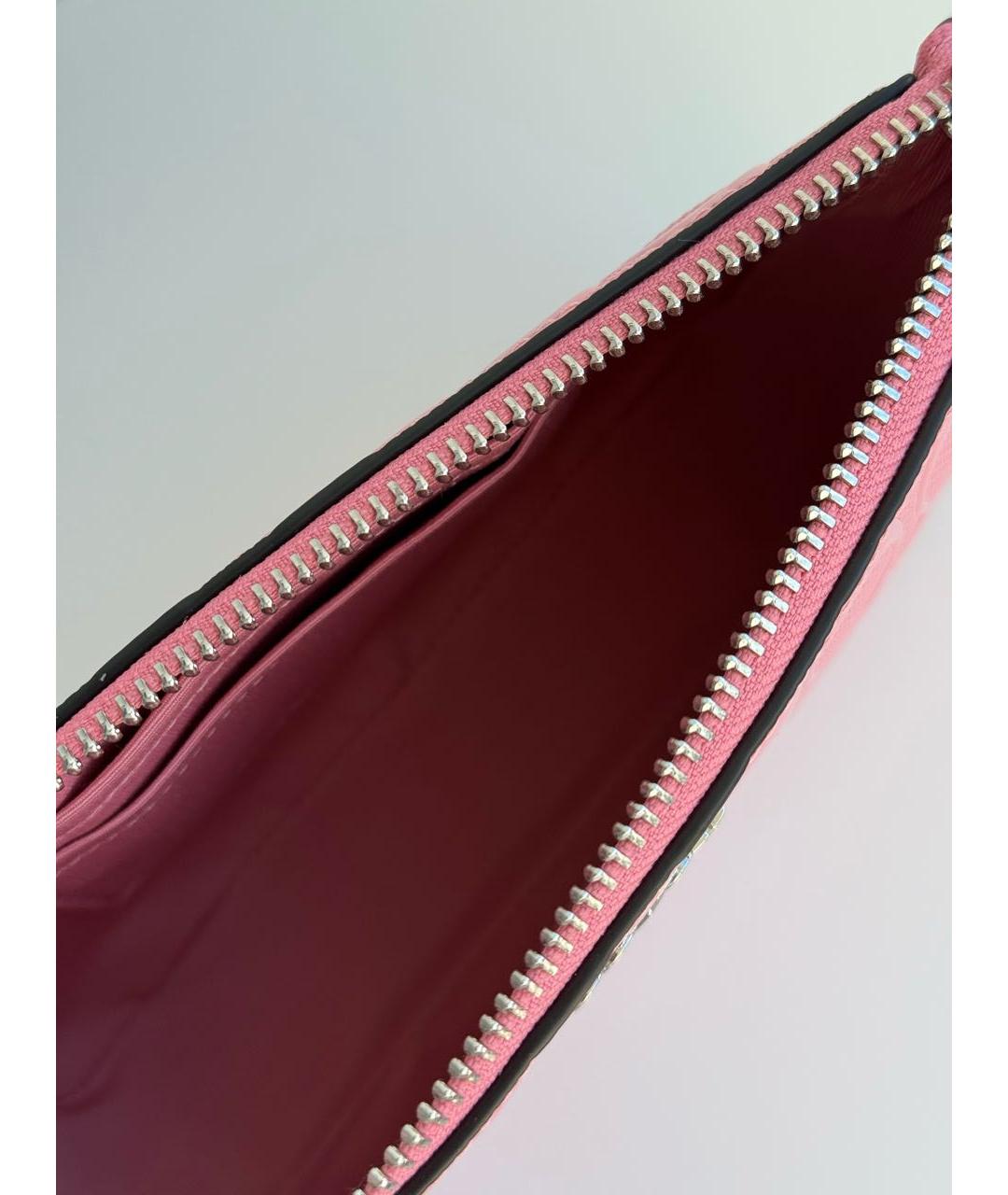 COACH Розовая сумка с короткими ручками из лакированной кожи, фото 4