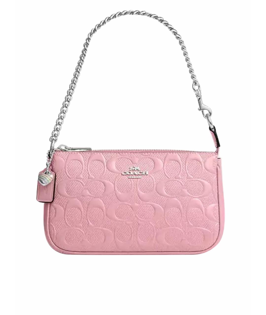 COACH Розовая сумка с короткими ручками из лакированной кожи, фото 1
