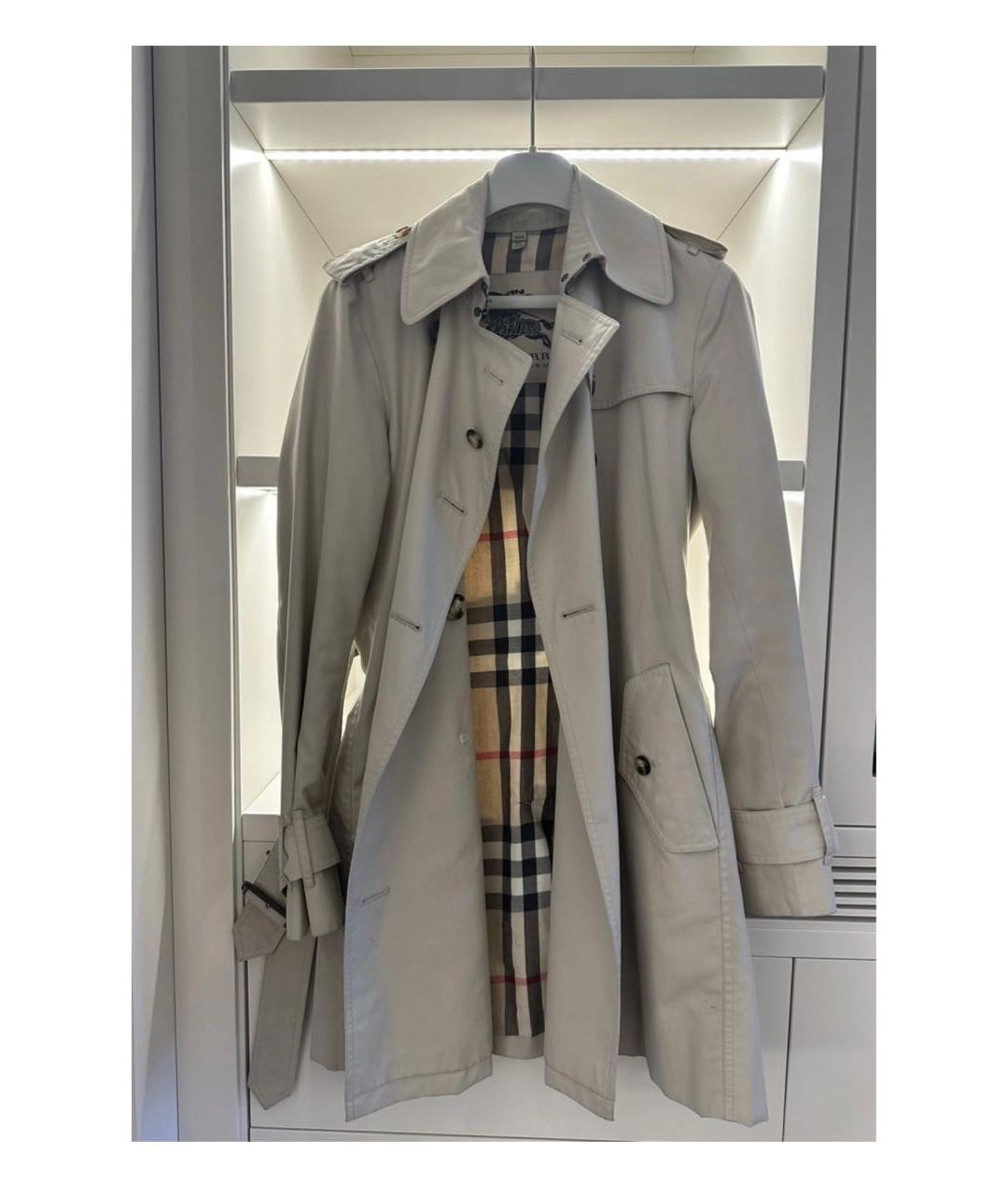 BURBERRY Бежевый хлопковый тренч/плащ, фото 4