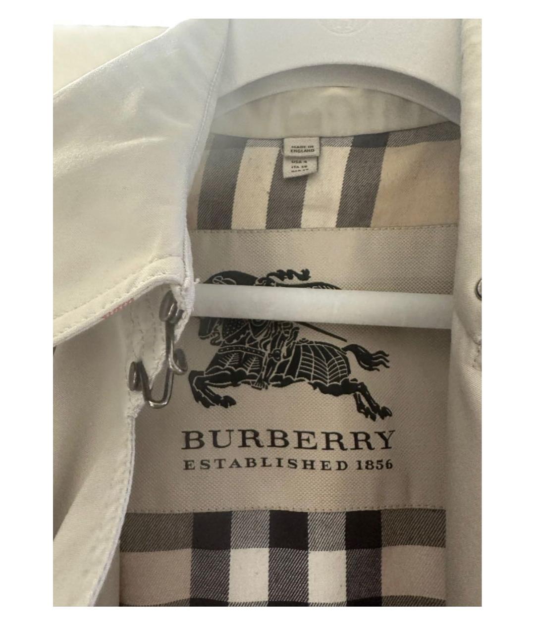 BURBERRY Бежевый хлопковый тренч/плащ, фото 3