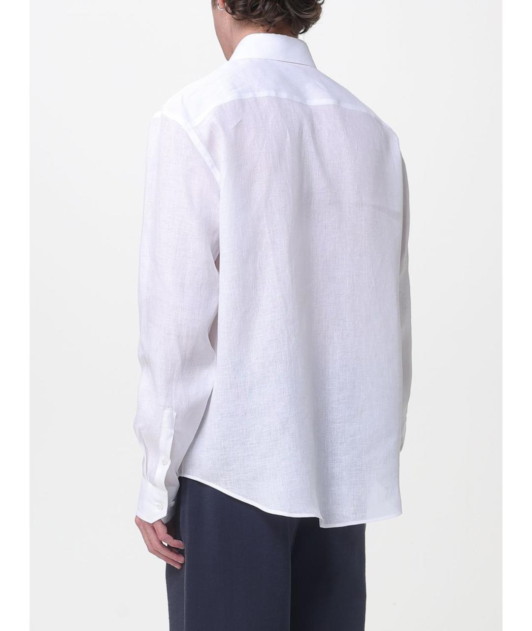 GIORGIO ARMANI Белая льняная кэжуал рубашка, фото 3