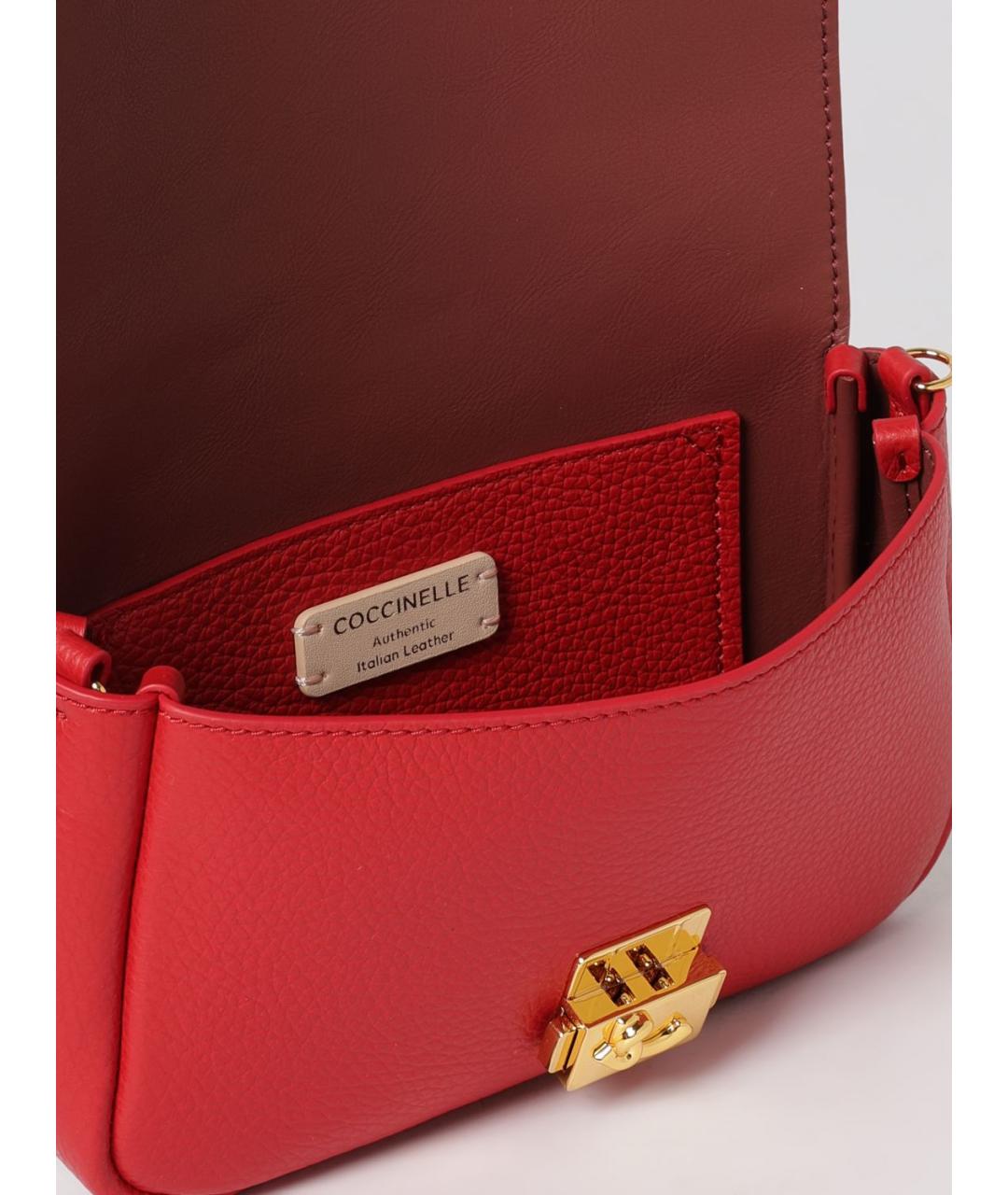 COCCINELLE Красная кожаная сумка через плечо, фото 3