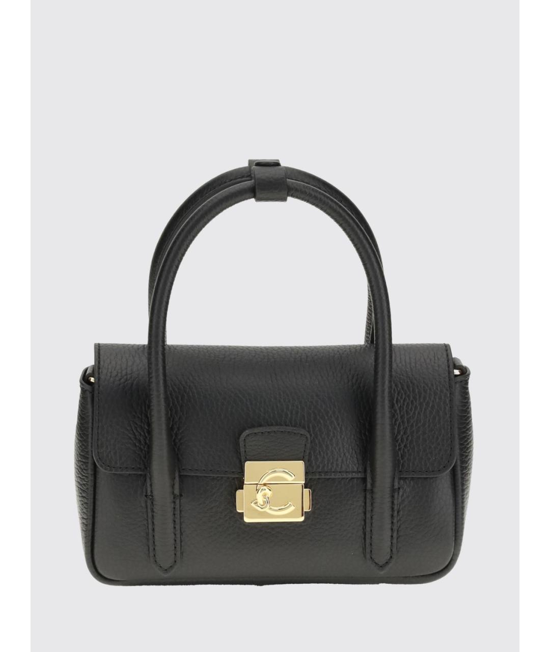 COCCINELLE Черная кожаная сумка с короткими ручками, фото 4