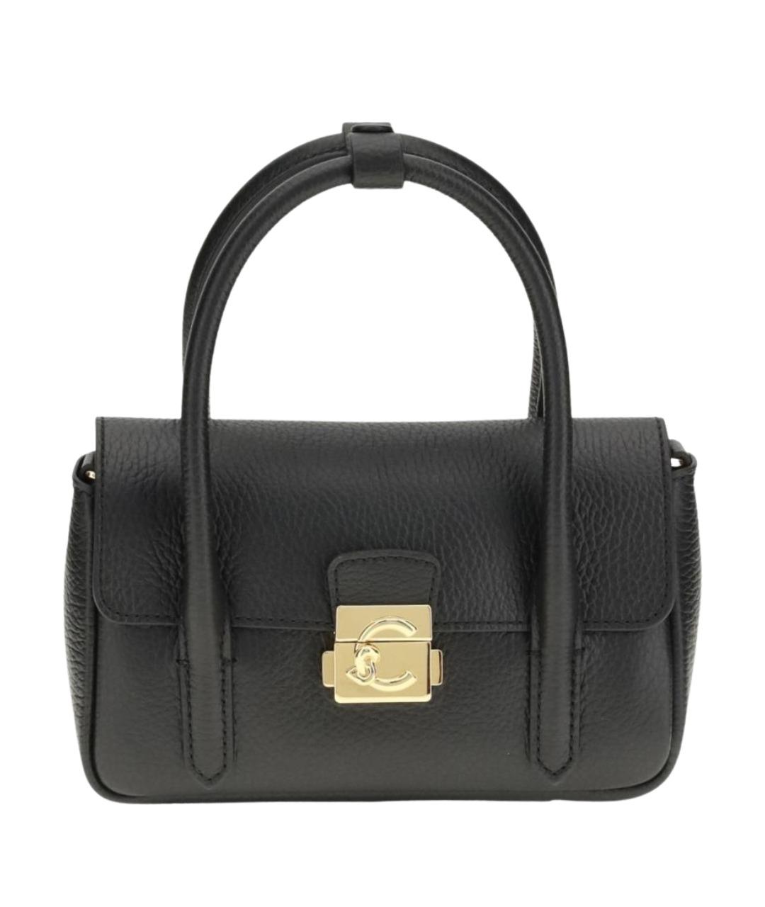 COCCINELLE Черная кожаная сумка с короткими ручками, фото 1
