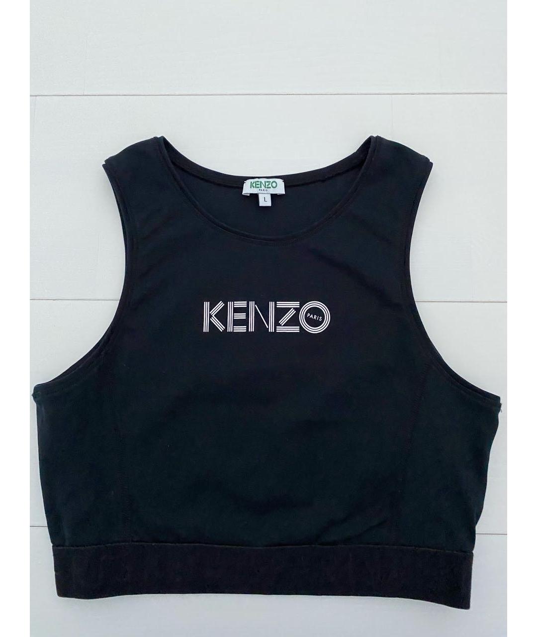 KENZO Черная хлопковая майка, фото 6