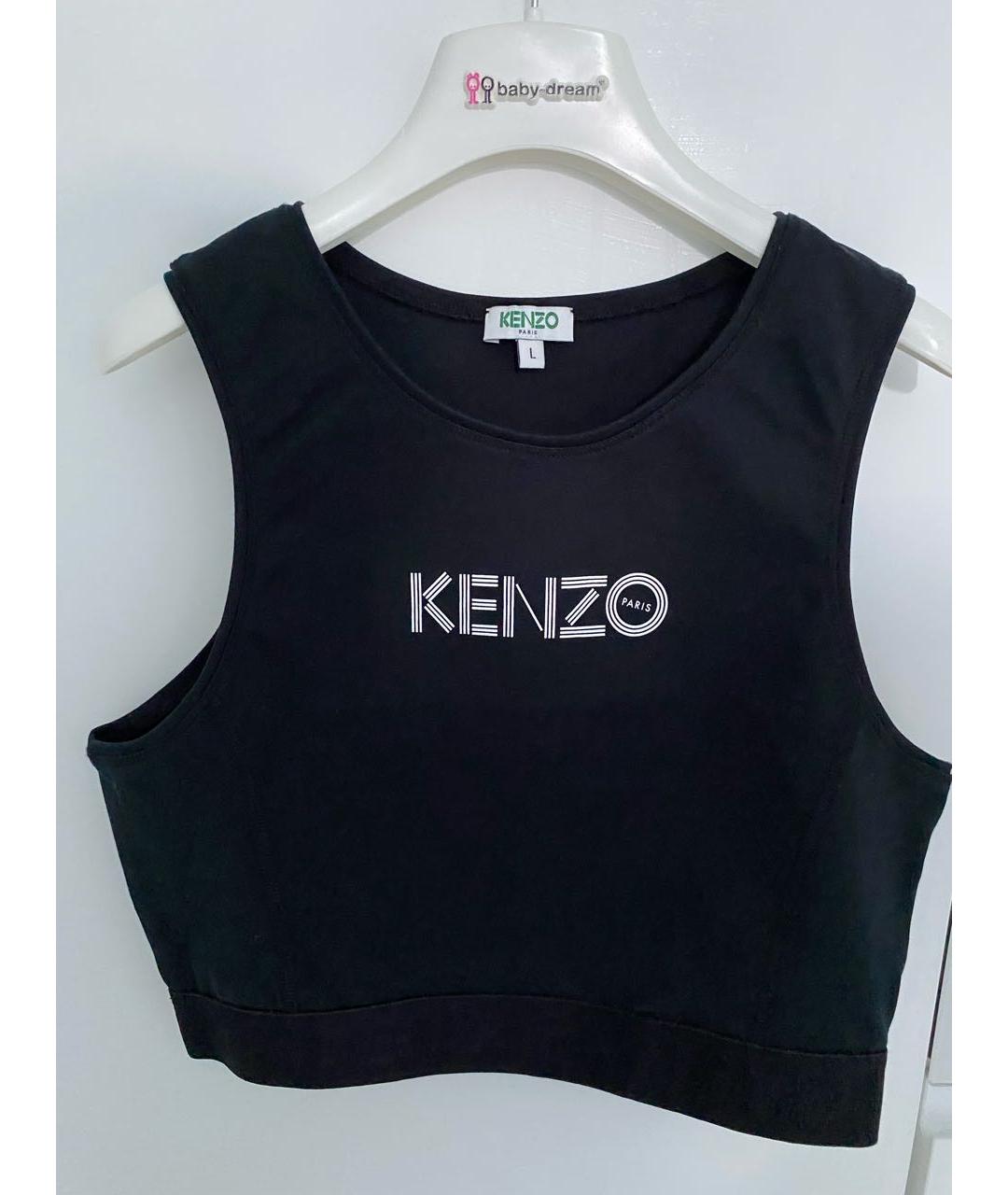 KENZO Черная хлопковая майка, фото 5