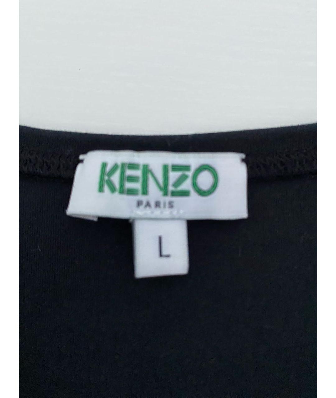 KENZO Черная хлопковая майка, фото 3