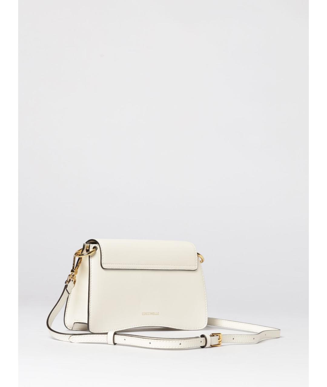 COCCINELLE Белая кожаная сумка через плечо, фото 2