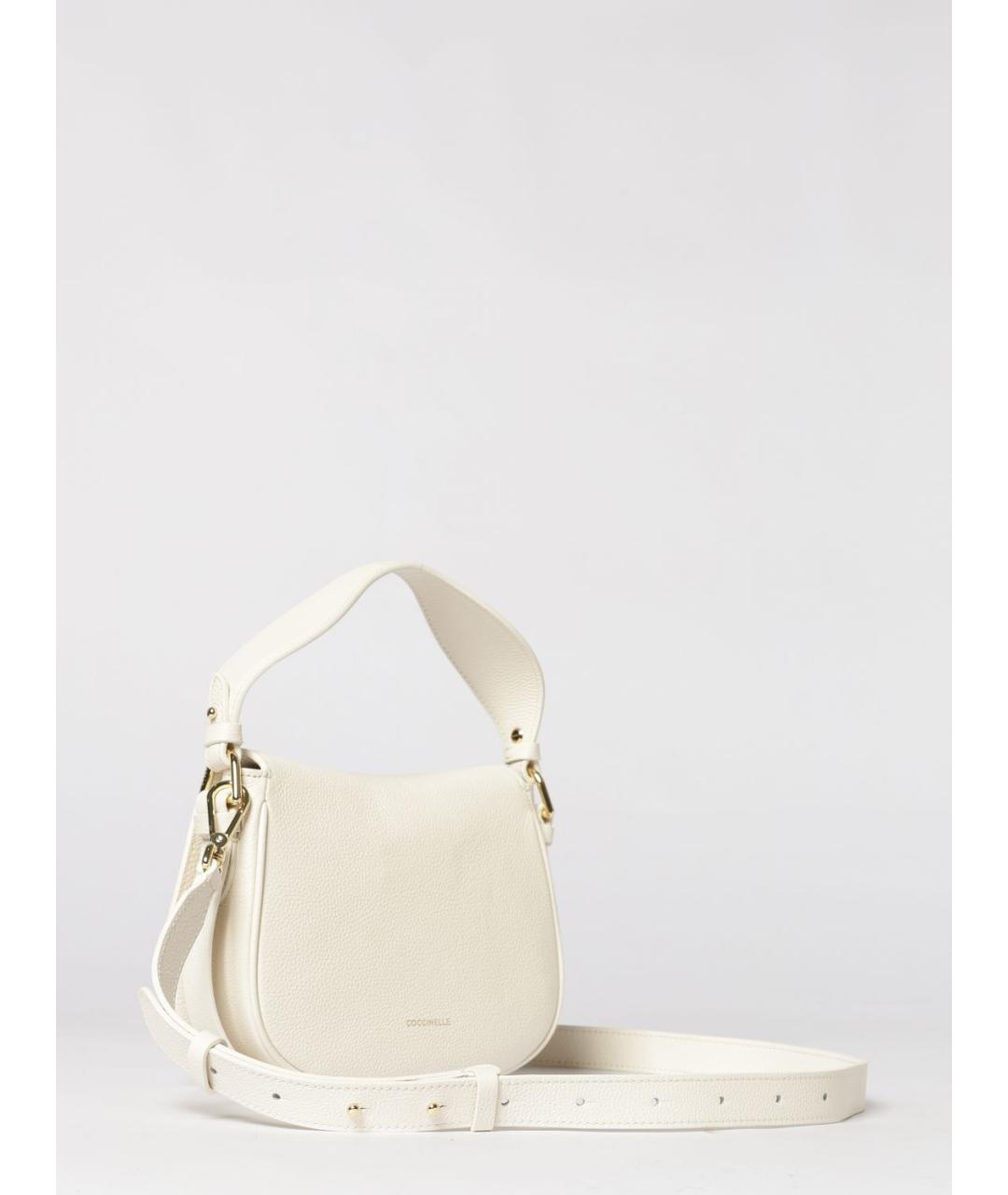 COCCINELLE Белая кожаная сумка через плечо, фото 2