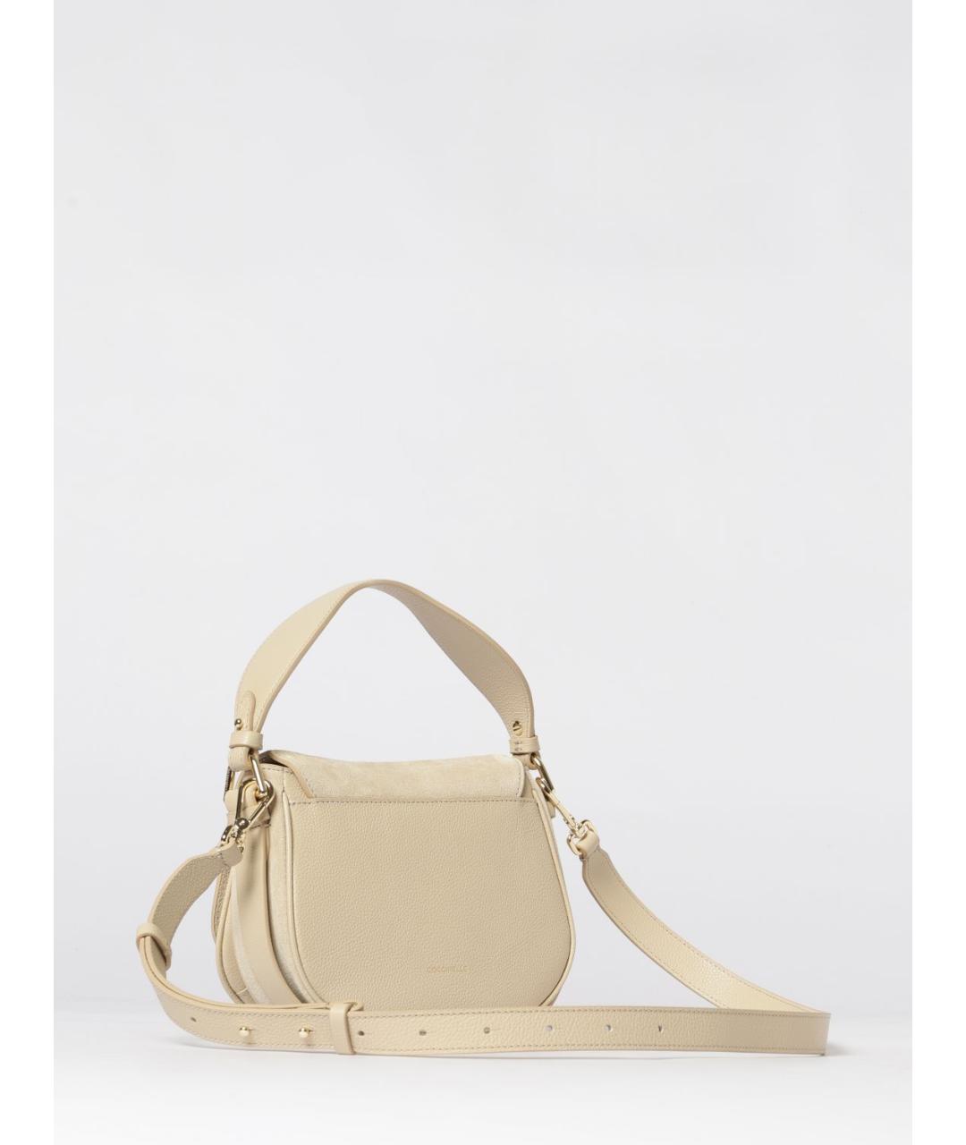 COCCINELLE Бежевая кожаная сумка через плечо, фото 2