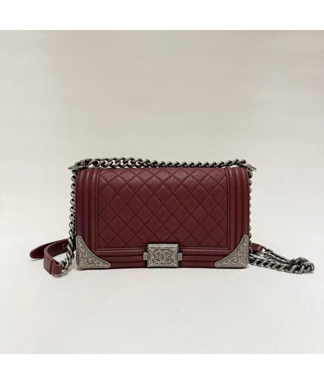 CHANEL Красная кожаная сумка через плечо, фото 2