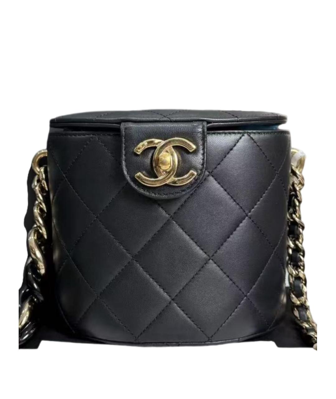 CHANEL Черная кожаная сумка через плечо, фото 5