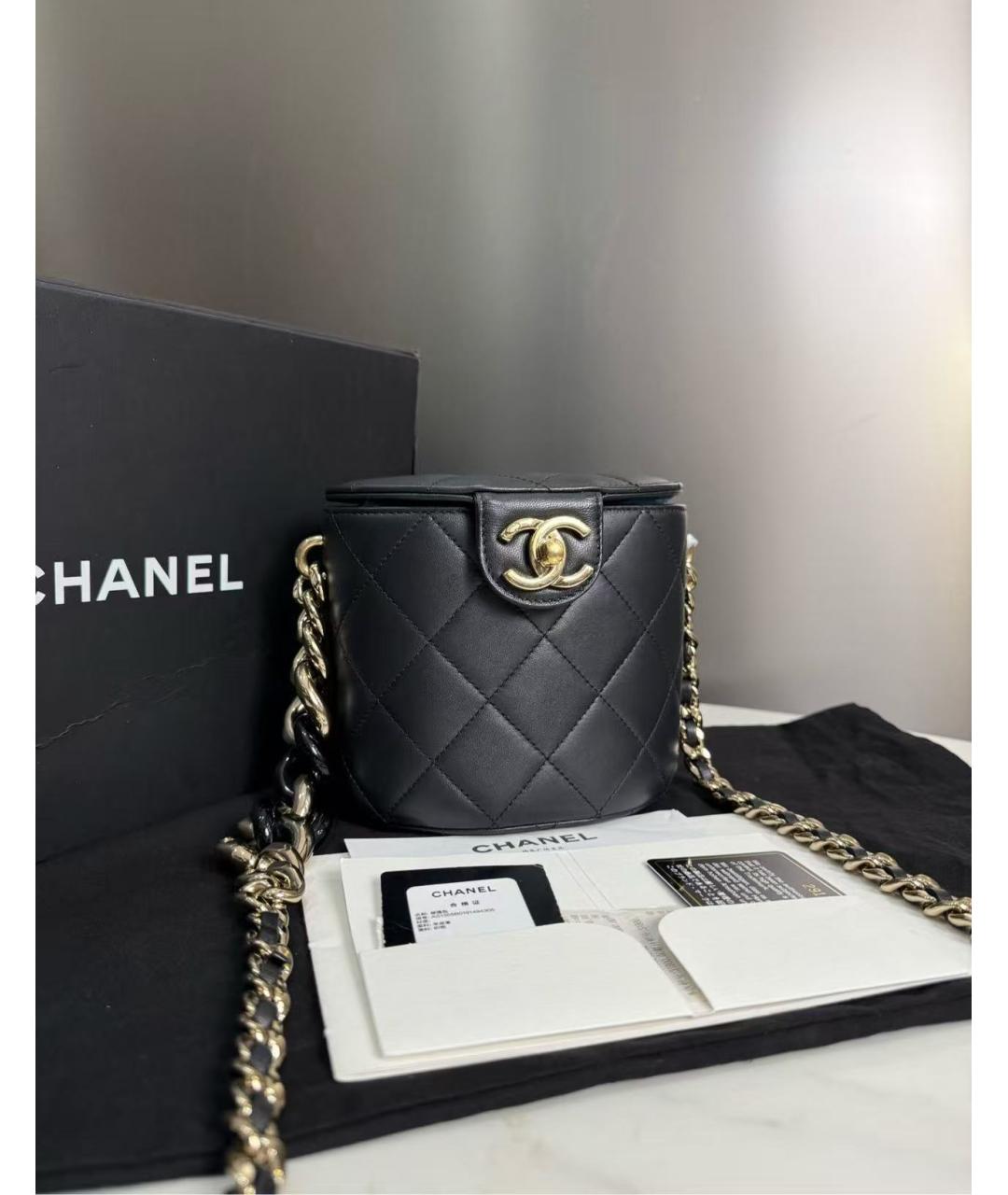 CHANEL Черная кожаная сумка через плечо, фото 3