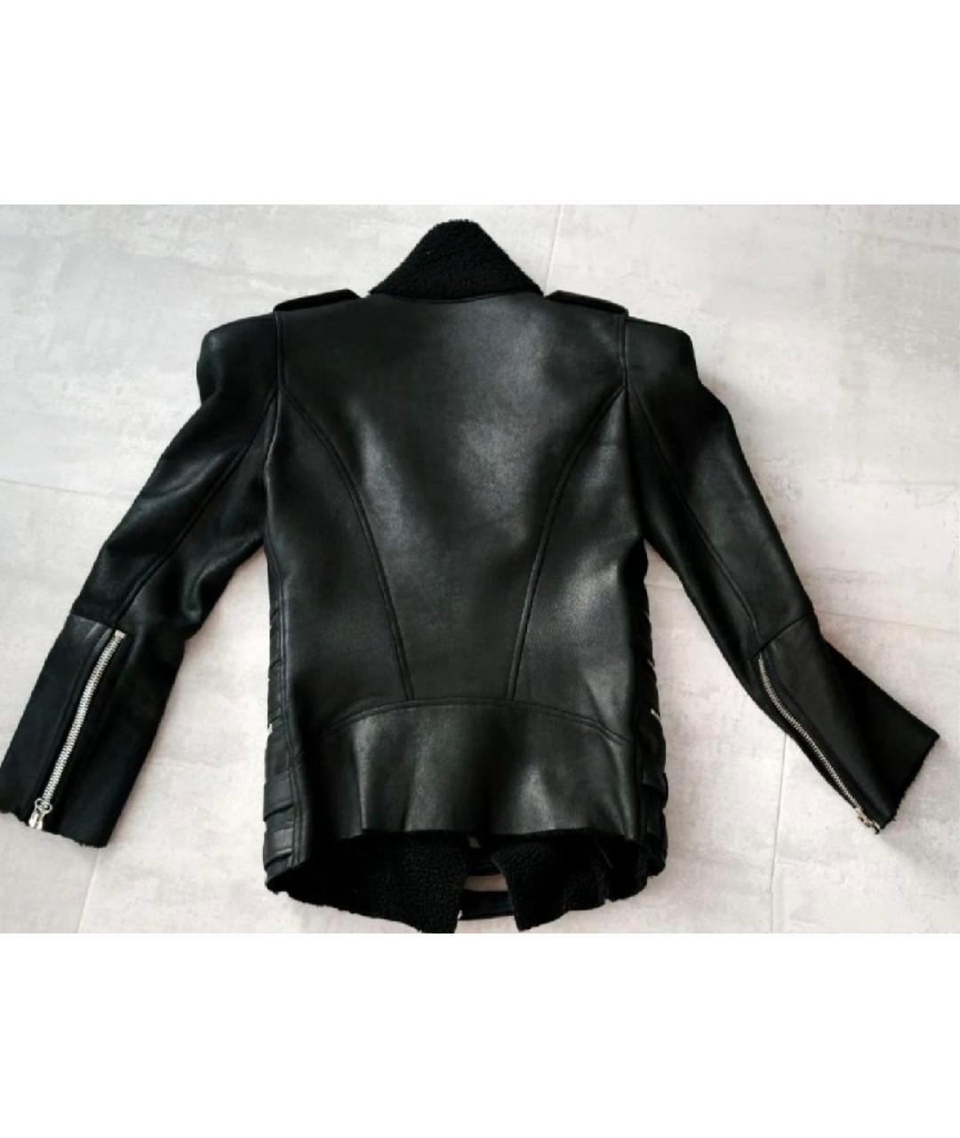 BALMAIN Черная кожаная дубленка, фото 2