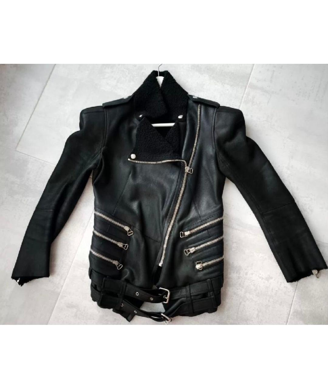 BALMAIN Черная кожаная дубленка, фото 8