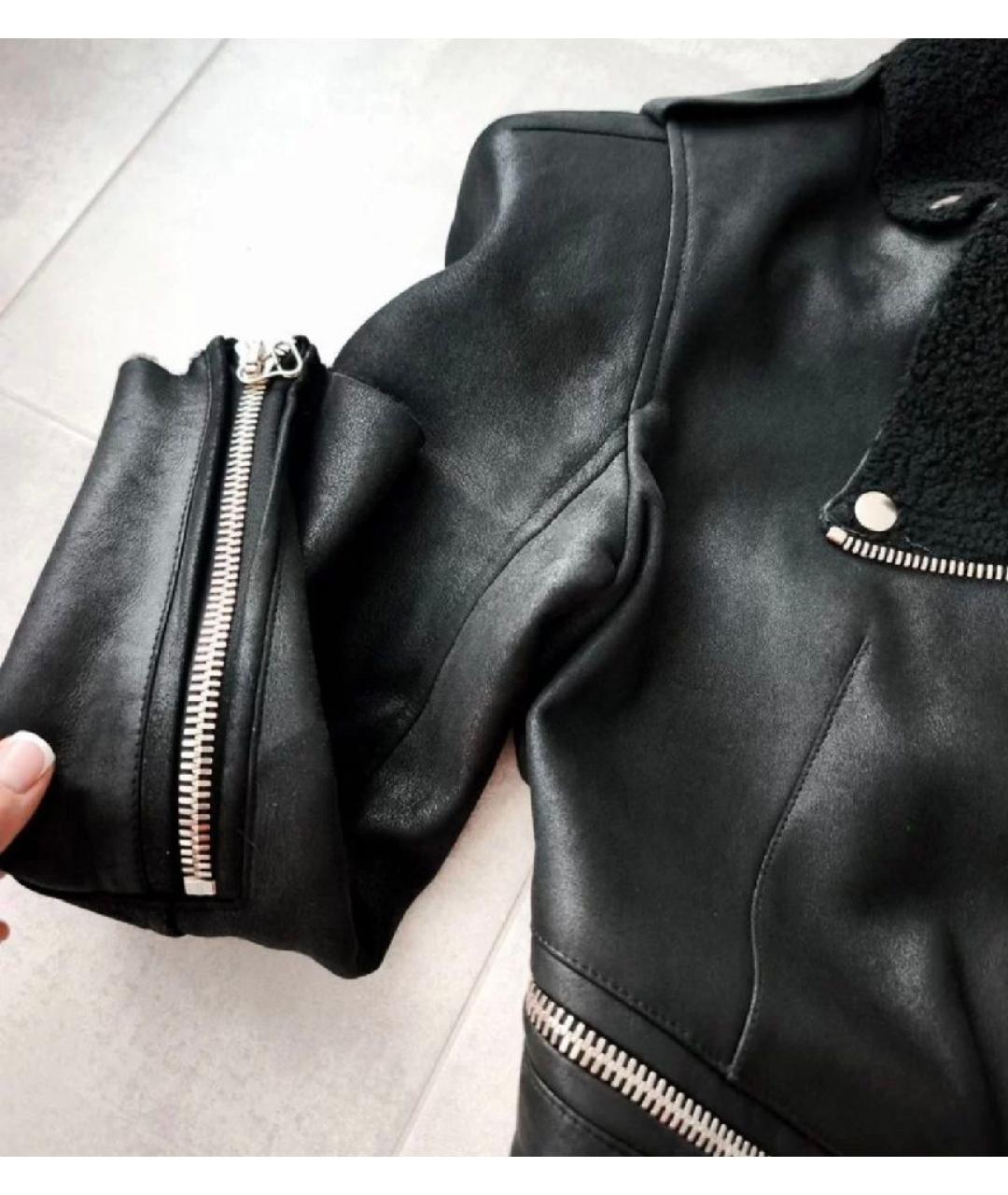 BALMAIN Черная кожаная дубленка, фото 6