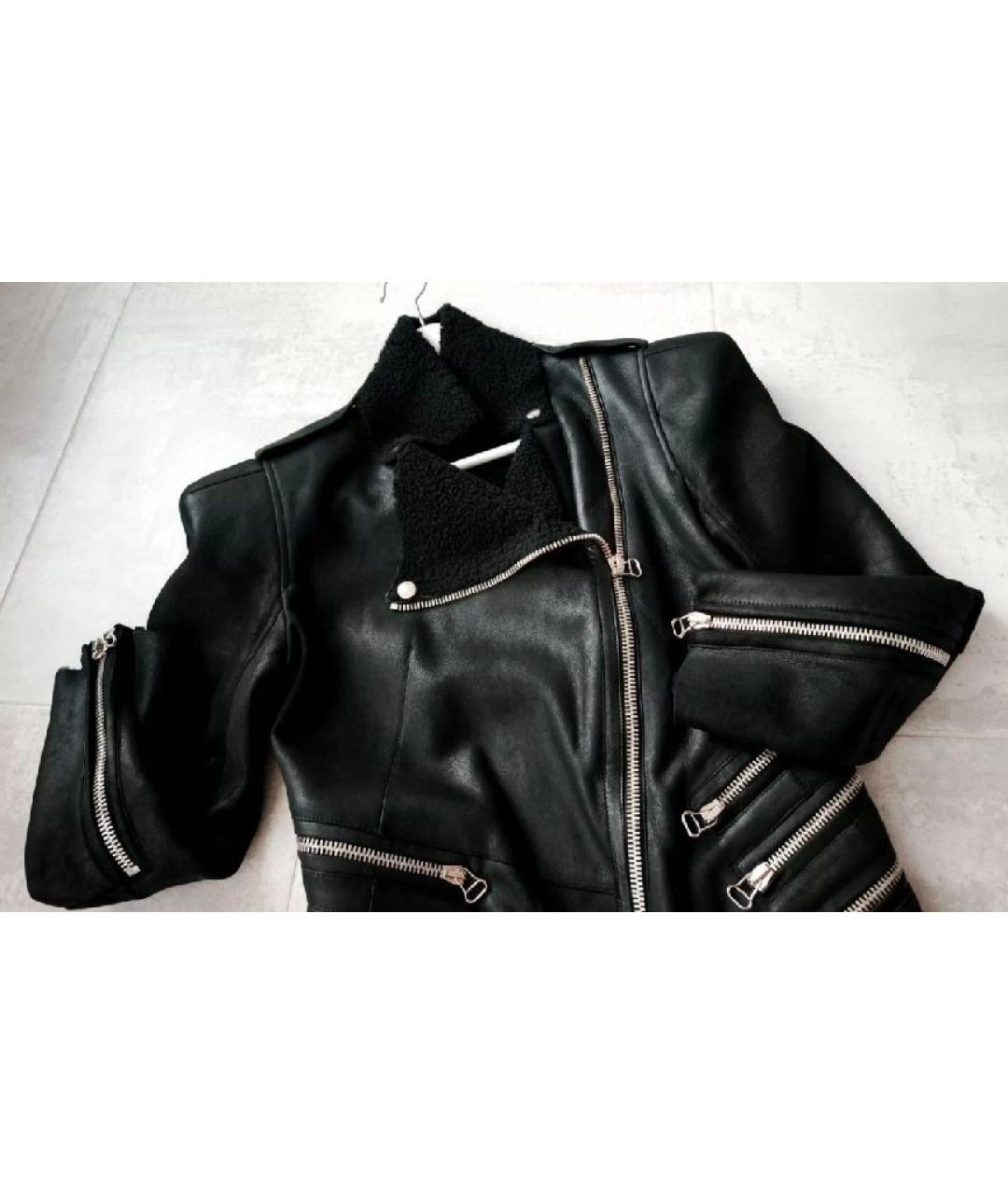 BALMAIN Черная кожаная дубленка, фото 3