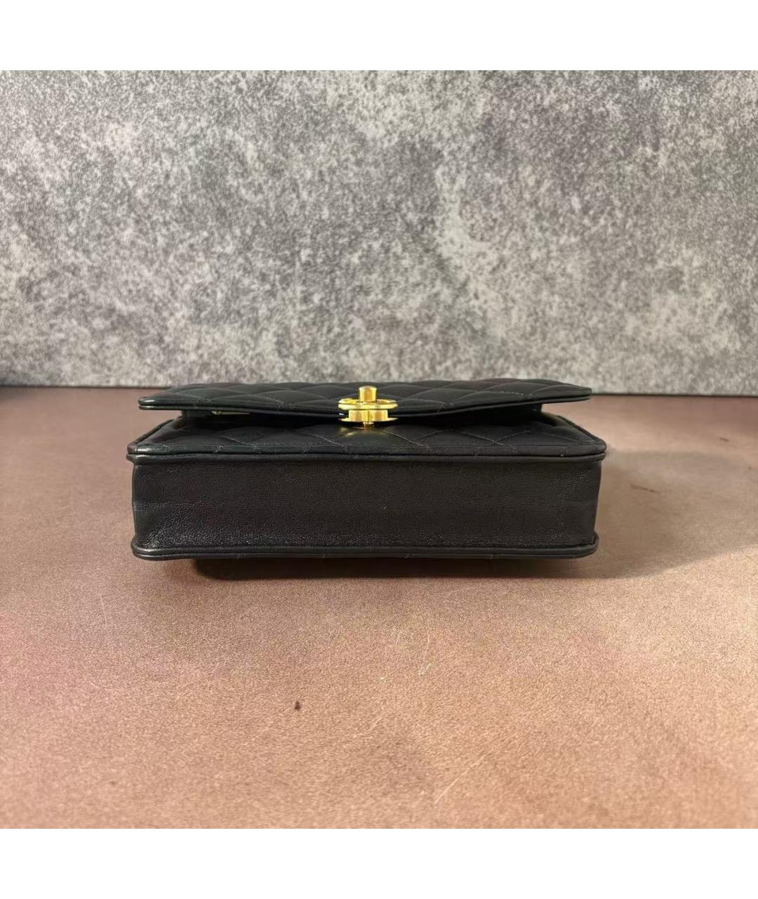 CHANEL Черная кожаная сумка через плечо, фото 5