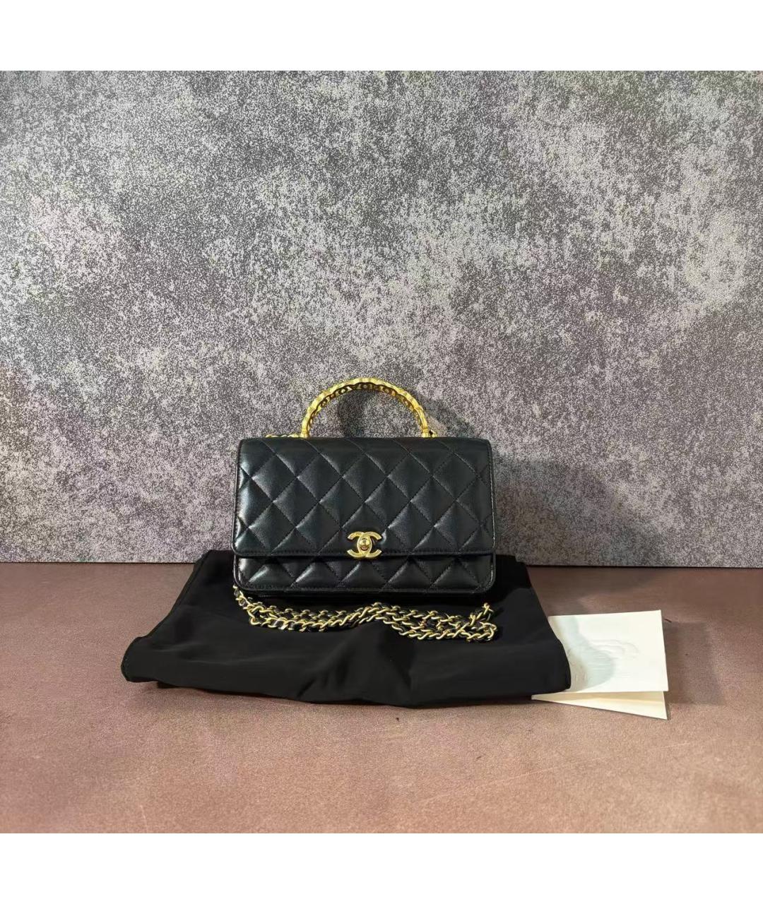 CHANEL Черная кожаная сумка через плечо, фото 2