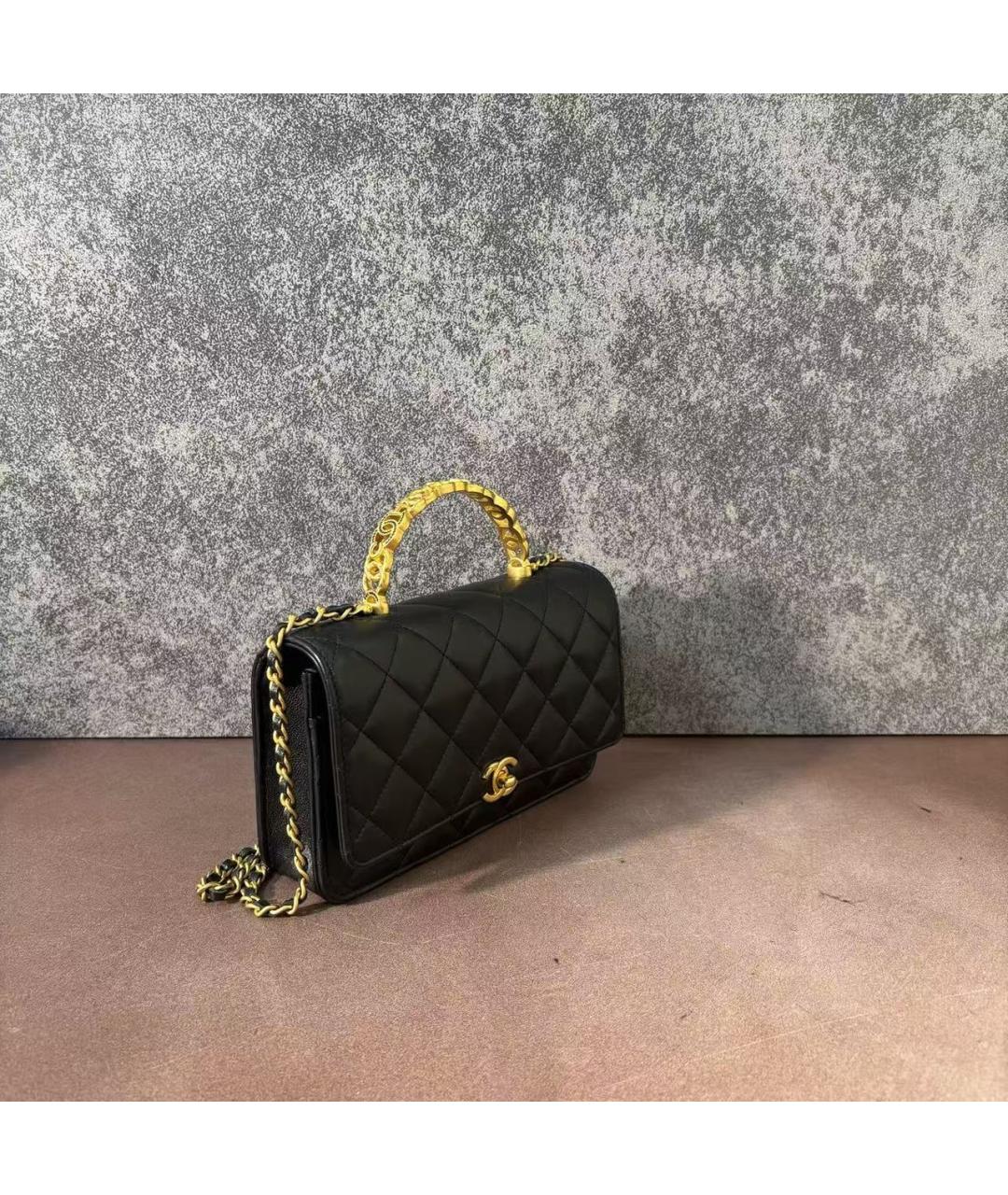 CHANEL Черная кожаная сумка через плечо, фото 4