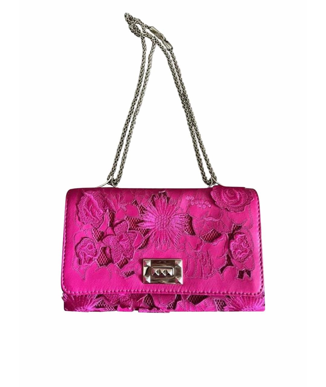 VALENTINO Фуксия кожаная сумка тоут, фото 1