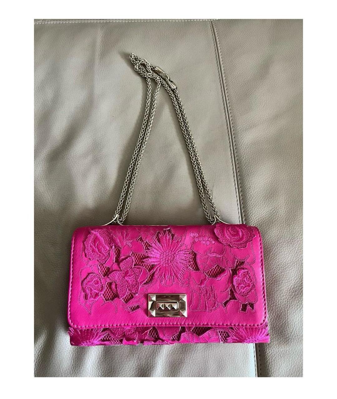 VALENTINO Фуксия кожаная сумка тоут, фото 2