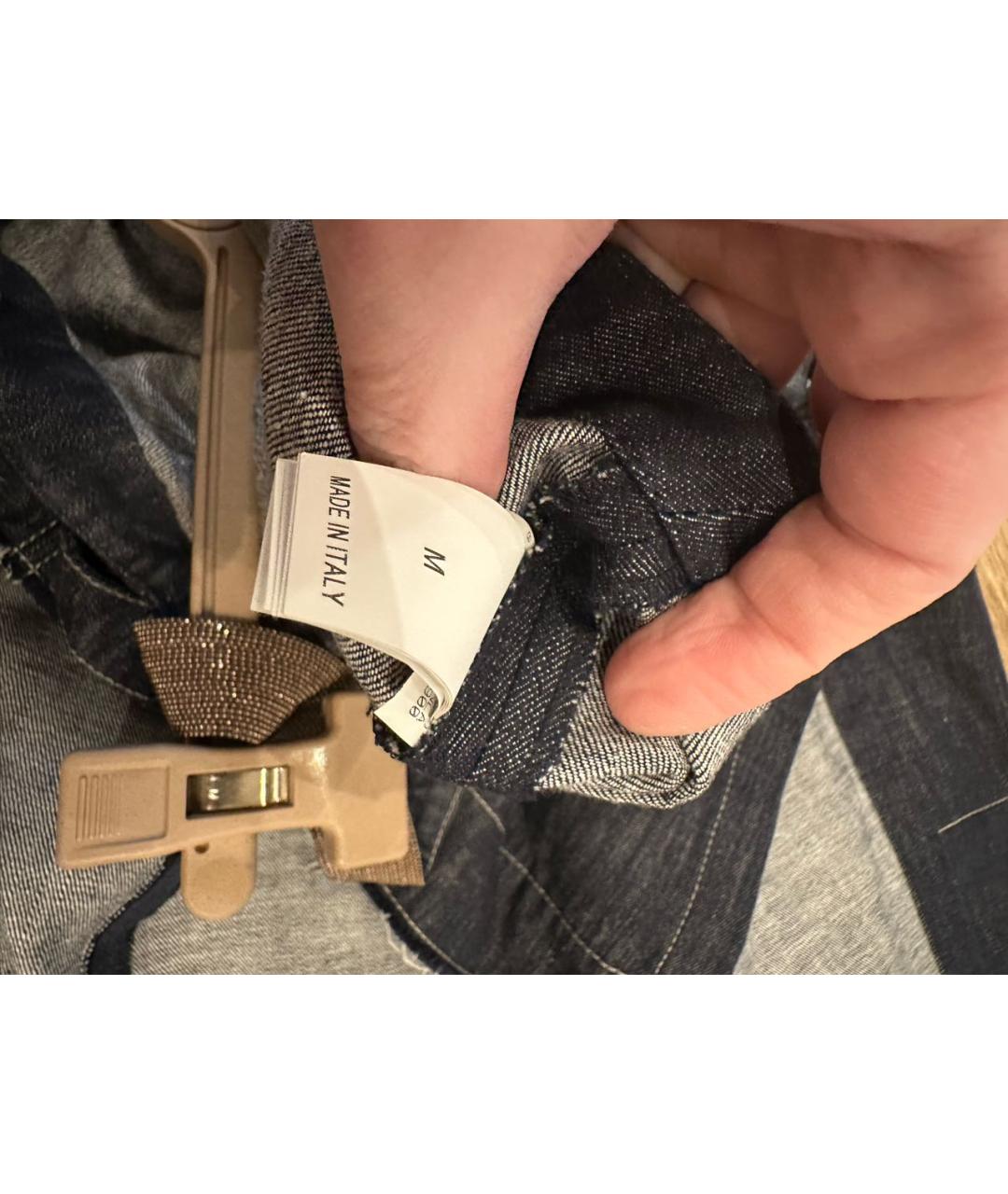 BRUNELLO CUCINELLI Синее хлопковое повседневное платье, фото 7