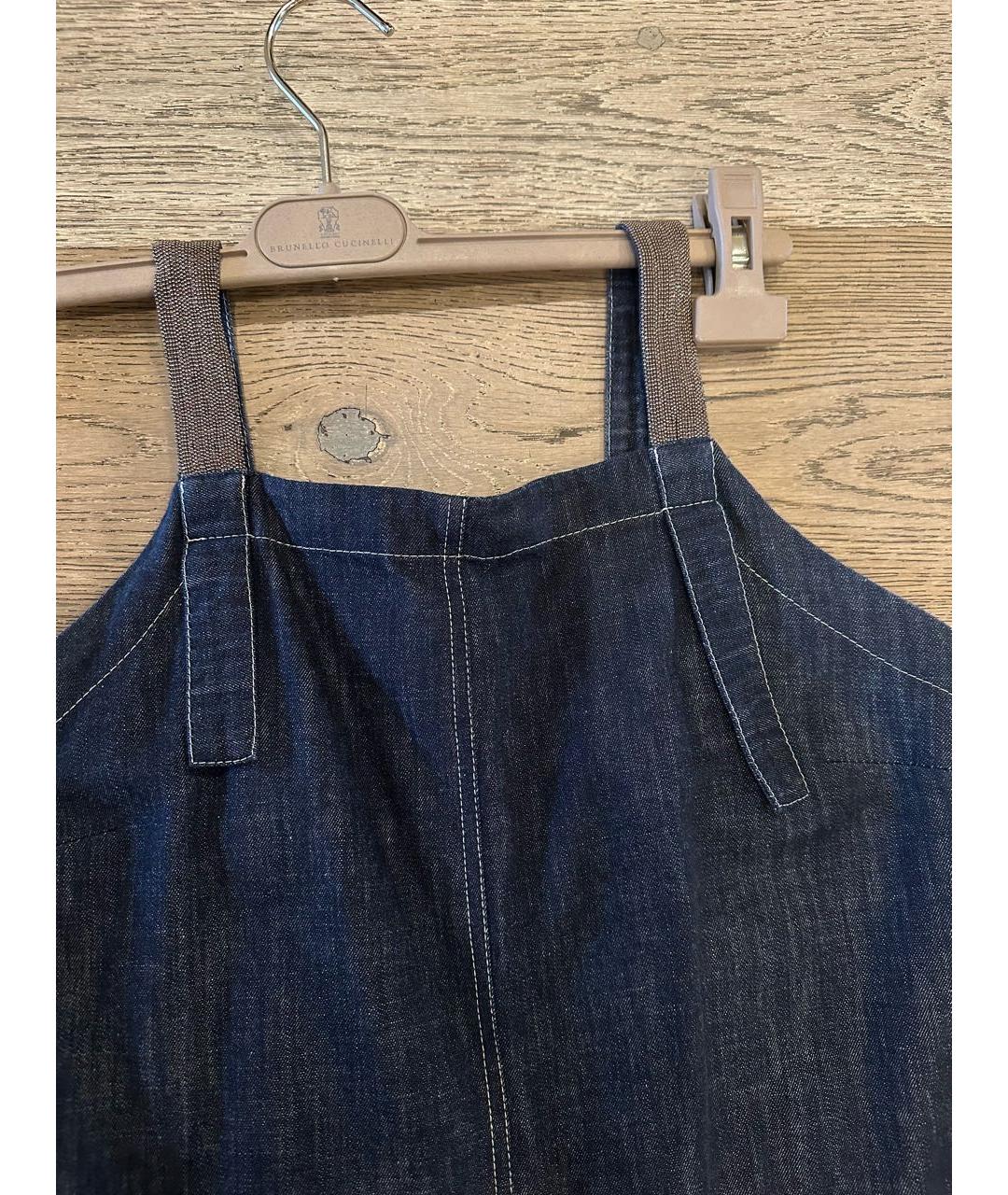 BRUNELLO CUCINELLI Синее хлопковое повседневное платье, фото 3