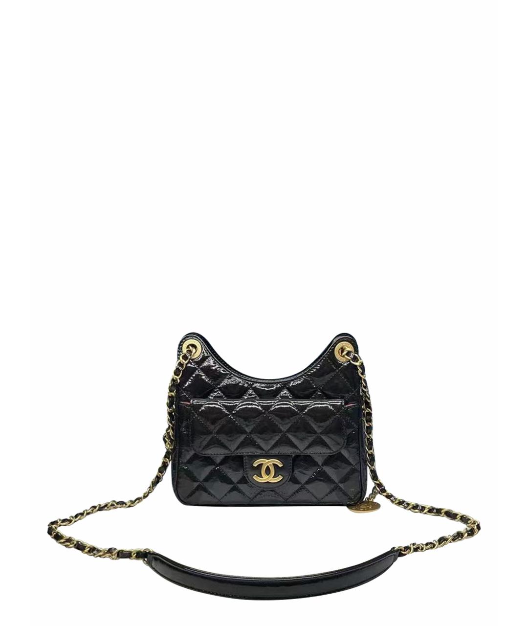 CHANEL Черная кожаная сумка через плечо, фото 1