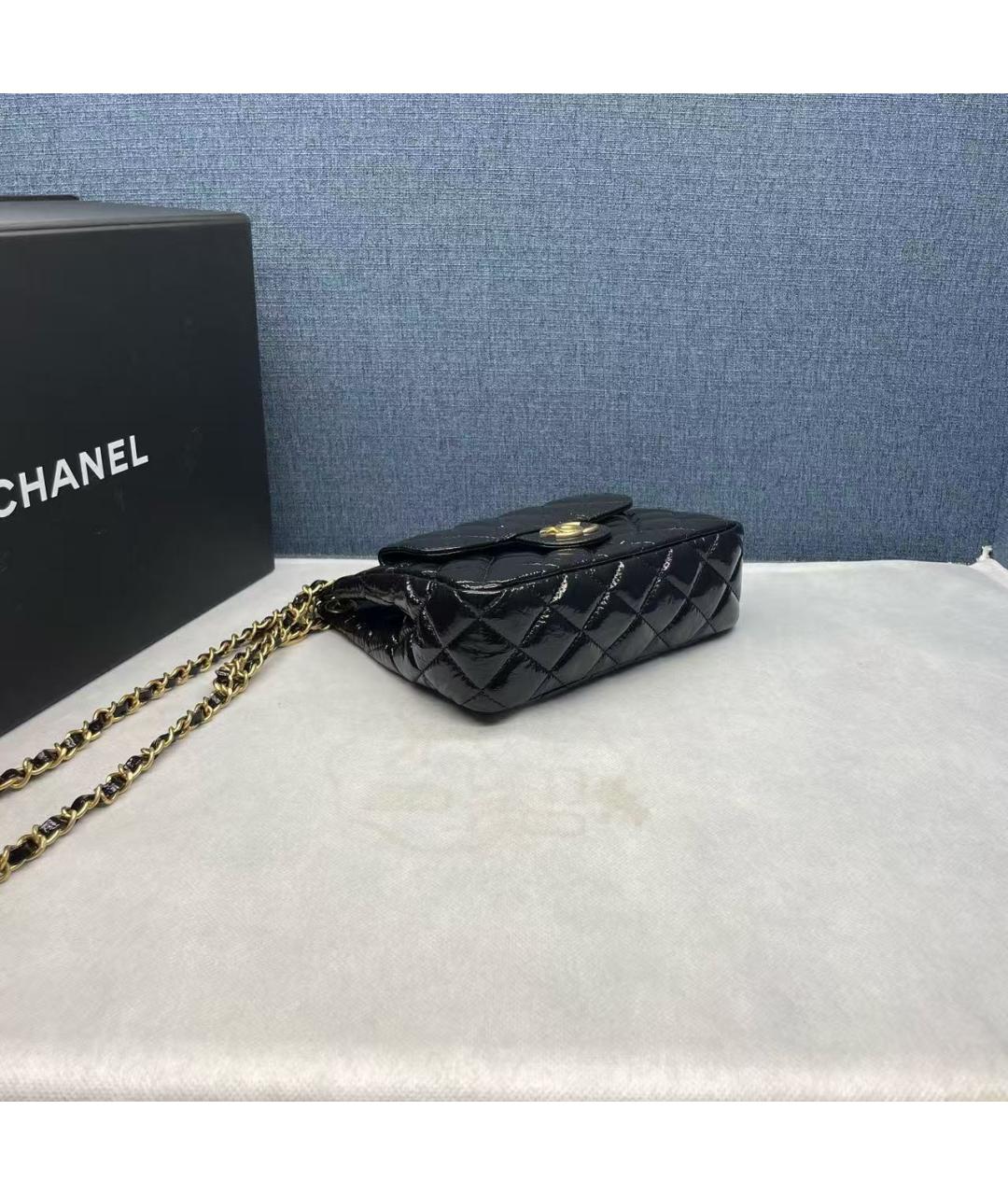 CHANEL Черная кожаная сумка через плечо, фото 4