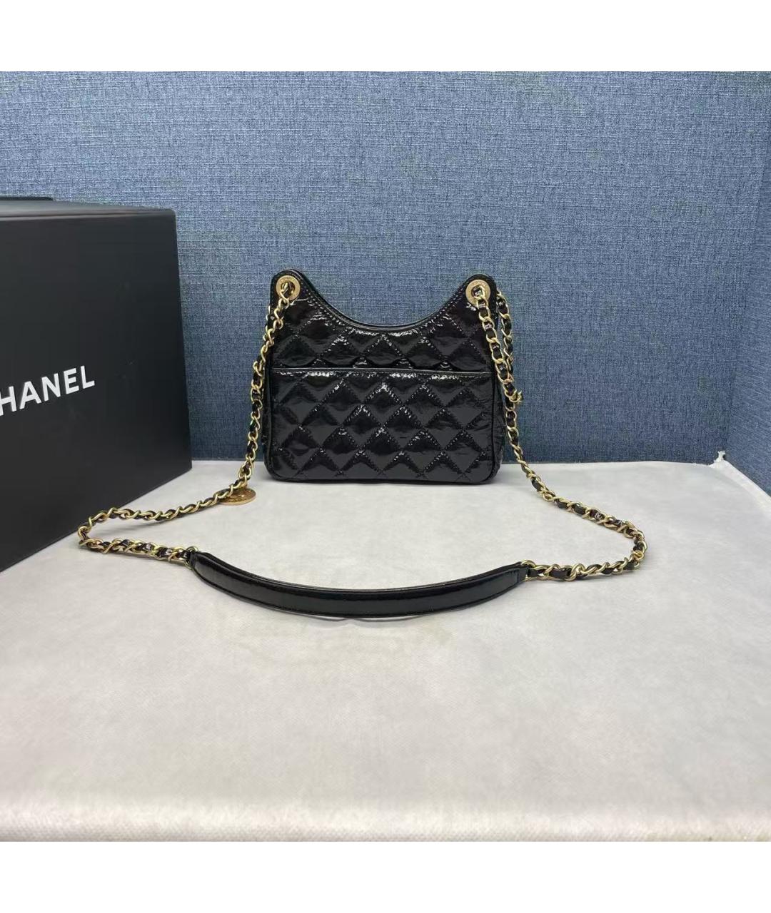 CHANEL Черная кожаная сумка через плечо, фото 3