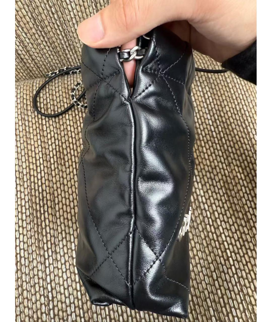 CHANEL Черная кожаная сумка через плечо, фото 6