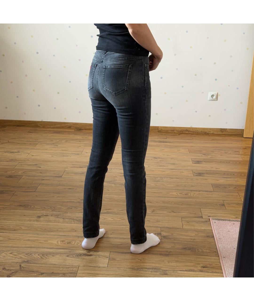 SAINT LAURENT Черные хлопковые джинсы слим, фото 7