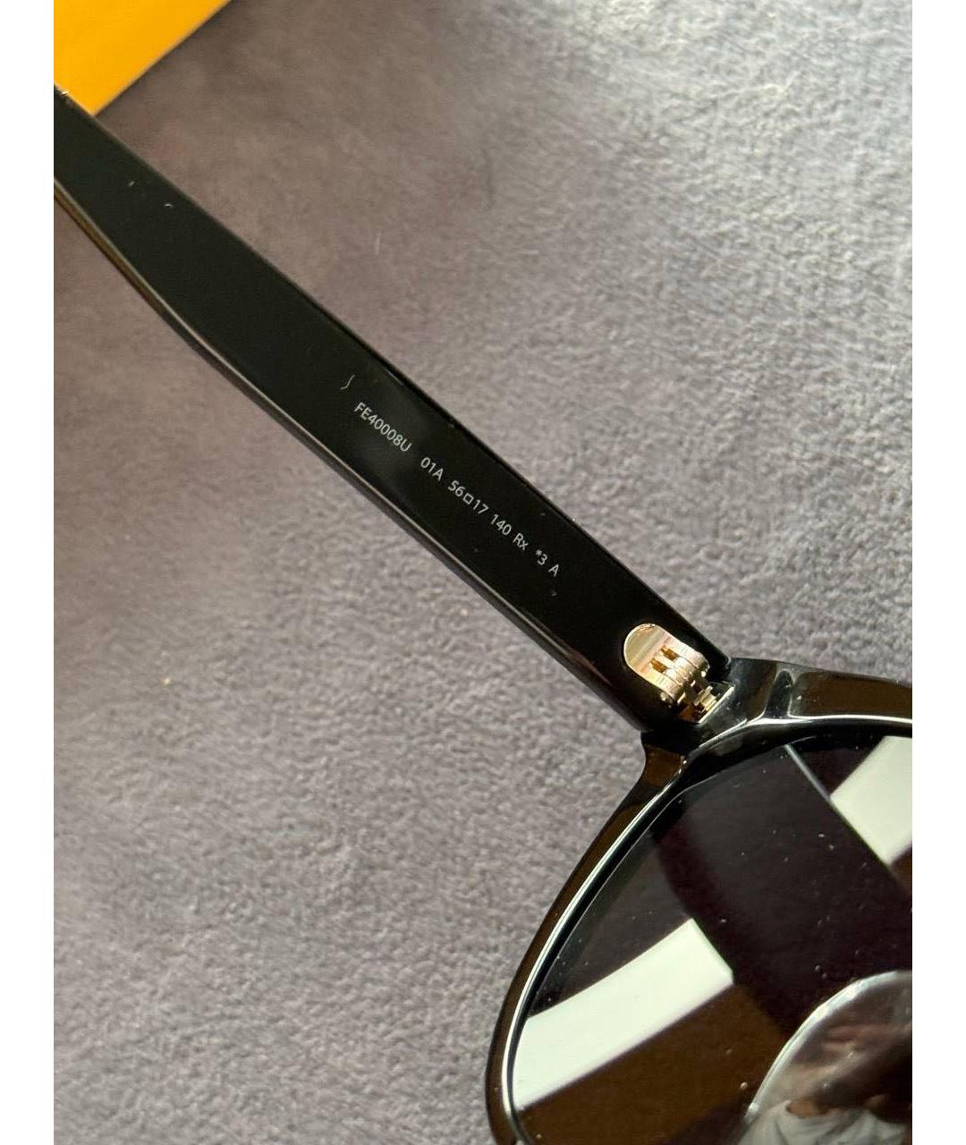 FENDI Черные пластиковые солнцезащитные очки, фото 4