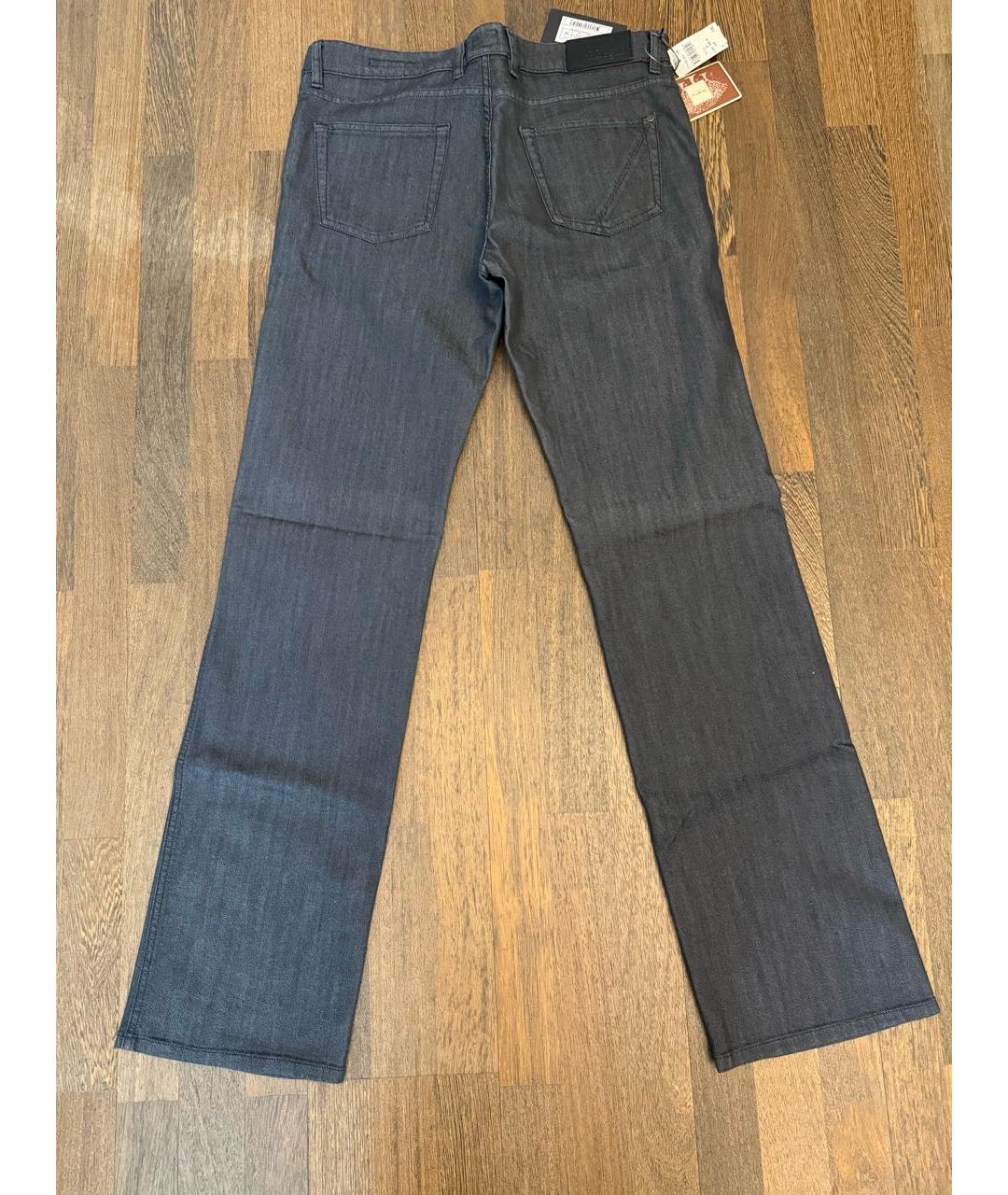 ZZEGNA Антрацитовые хлопко-эластановые прямые джинсы, фото 2