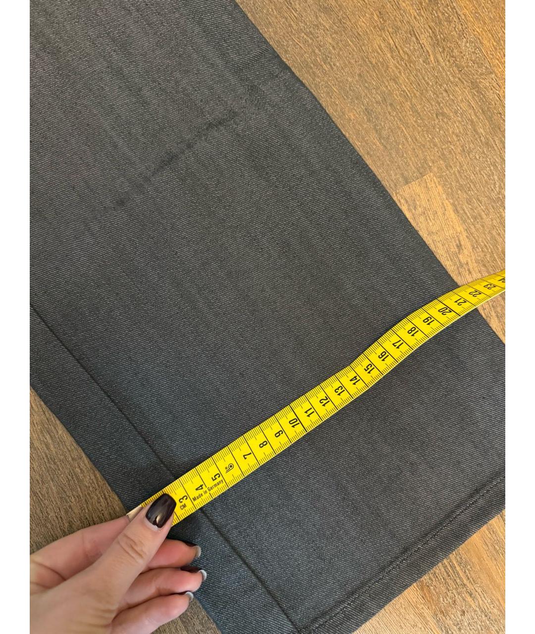 ZZEGNA Антрацитовые хлопко-эластановые прямые джинсы, фото 6