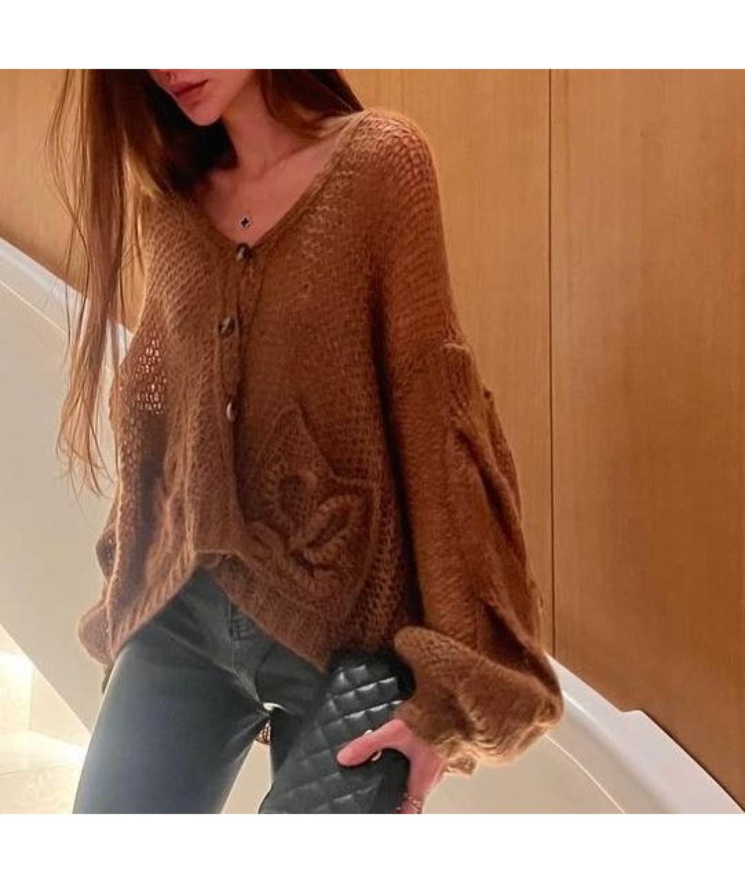 LOEWE Коричневый джемпер / свитер, фото 4