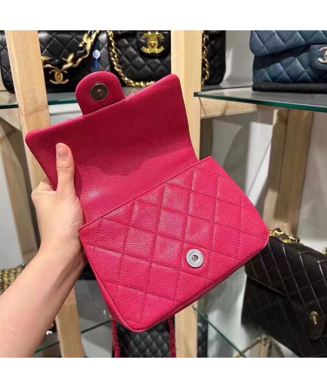 CHANEL Розовая кожаная сумка через плечо, фото 5