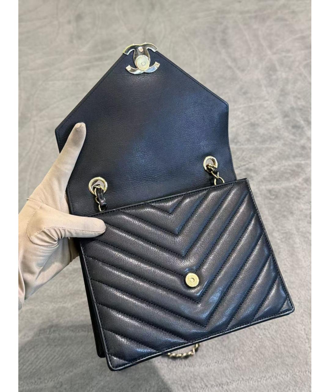 CHANEL Черная кожаная сумка через плечо, фото 5