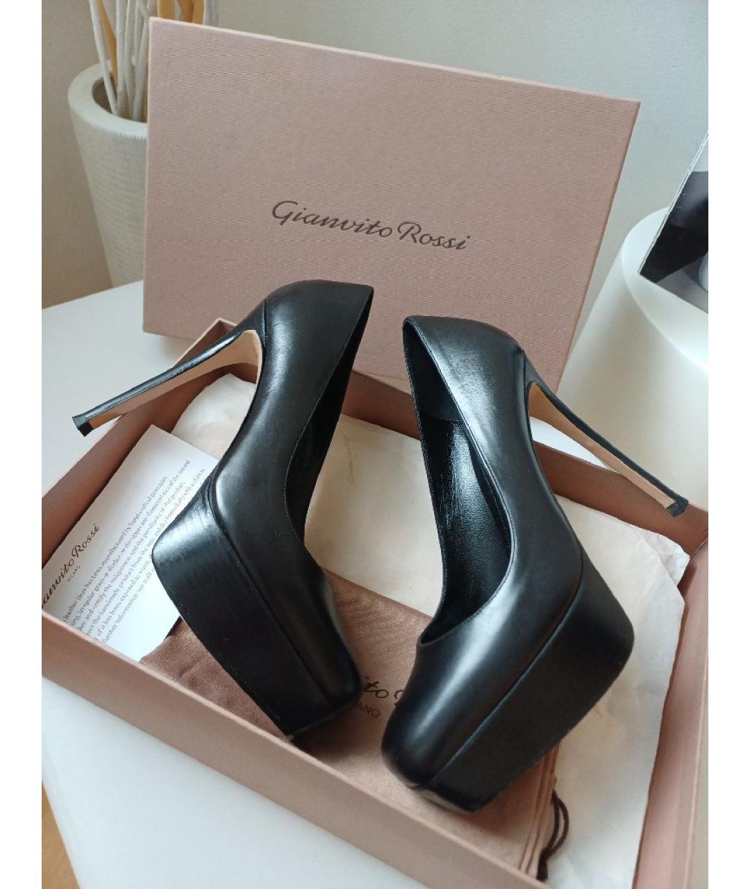 GIANVITO ROSSI Черные кожаные туфли, фото 2